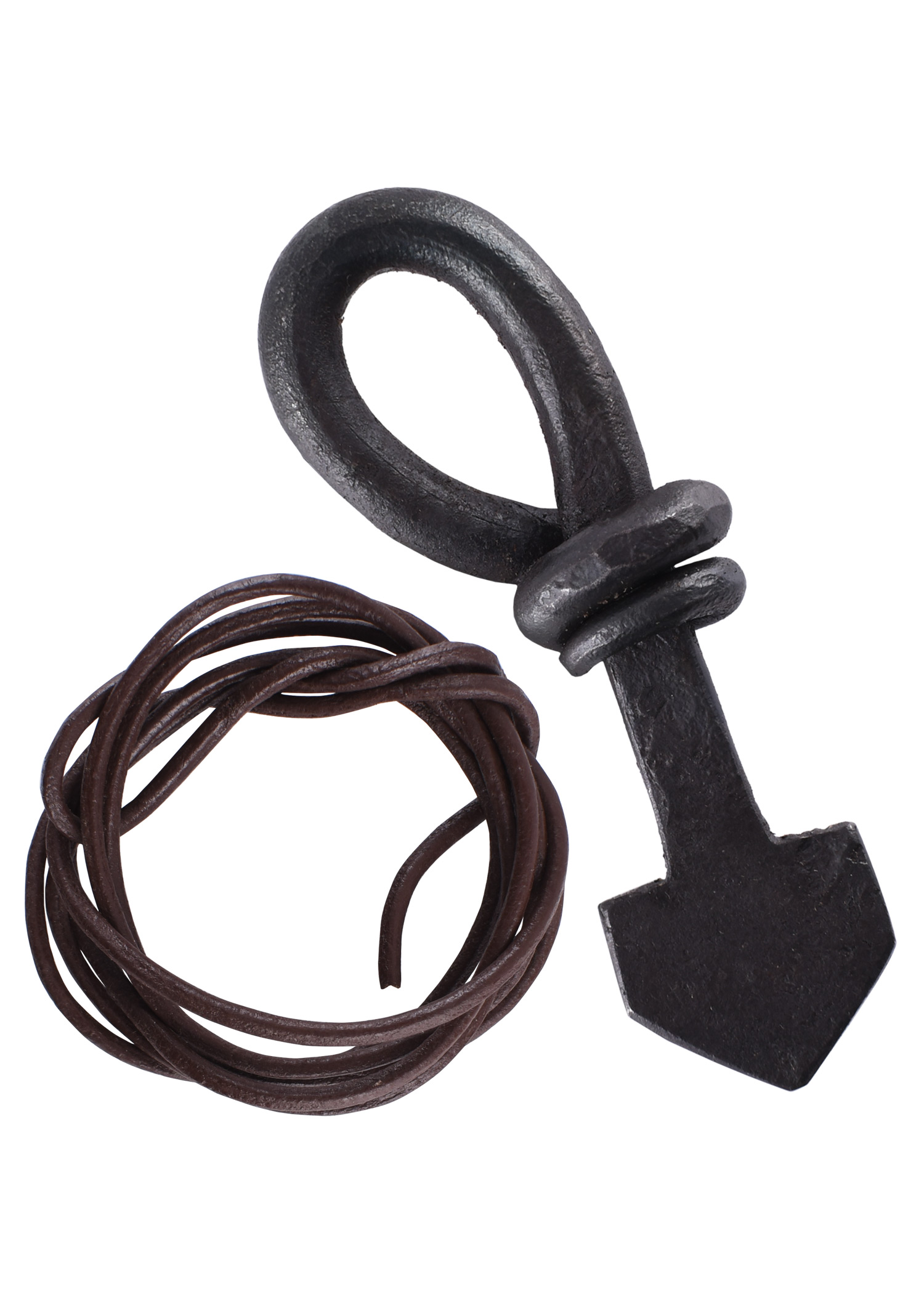 Thor's Hammer (Mjölnir) Pendant, forged iron, pointed