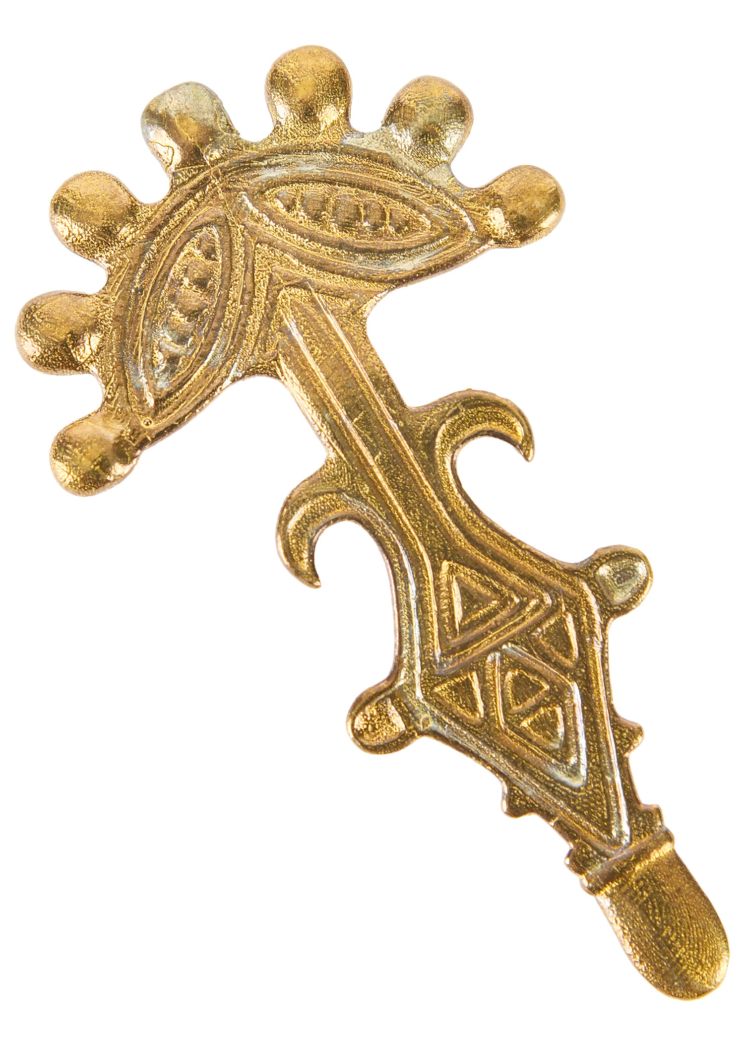Brass Fibula, approx. 6.8 x 3.8 cm