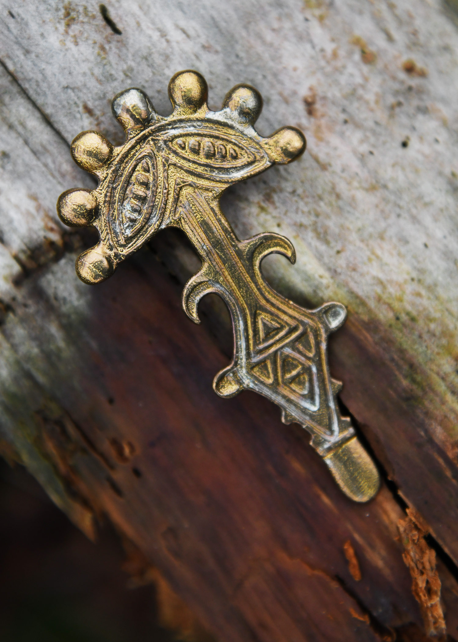 Brass Fibula, approx. 6.8 x 3.8 cm