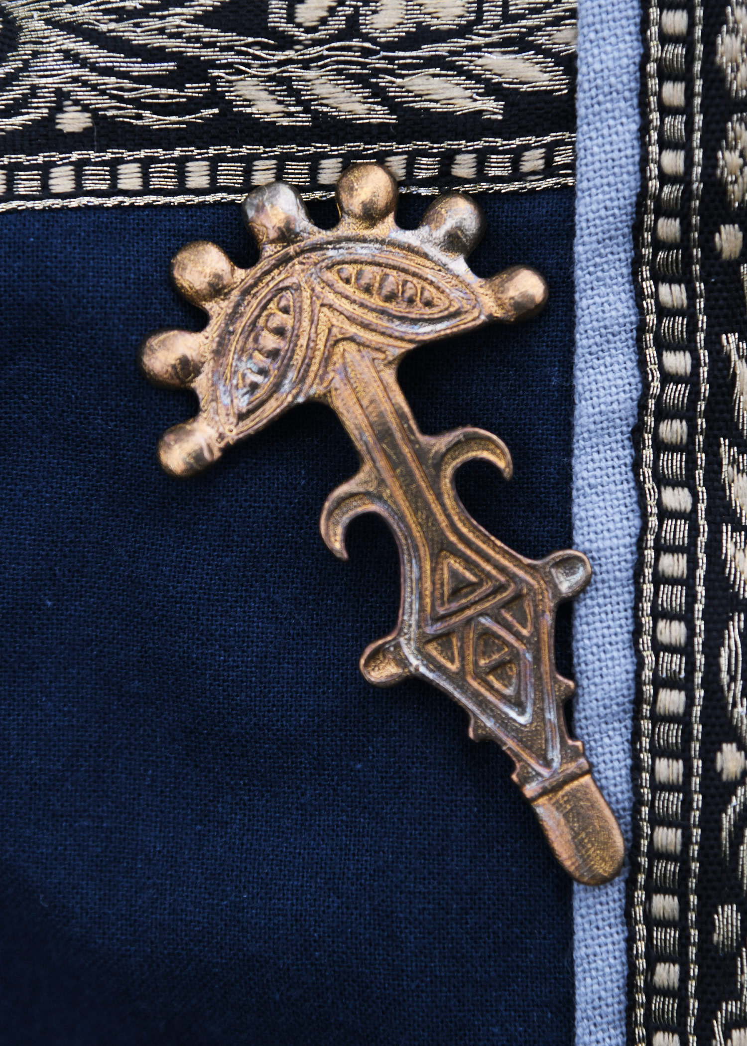 Brass Fibula, approx. 6.8 x 3.8 cm