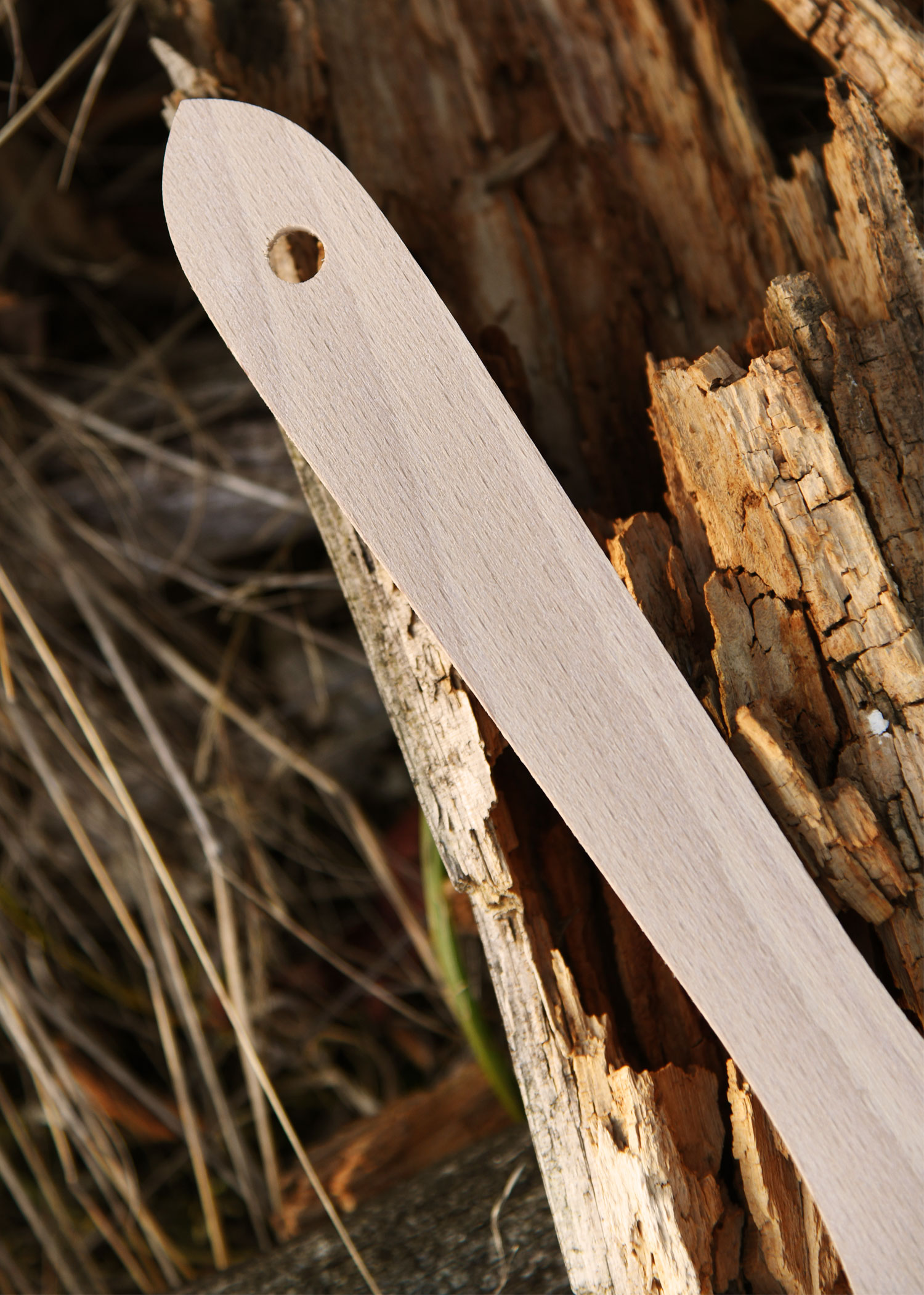 Slotted Wooden Spatula, Beechwood, approx. 30 x 6 cm