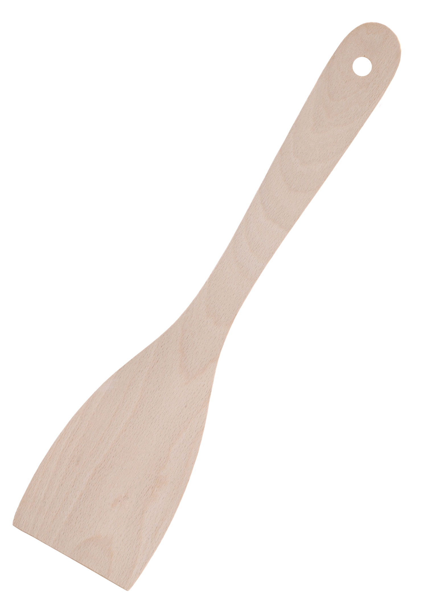 Wooden Spatula, Beechwood, curved, approx. 30 x 7 cm