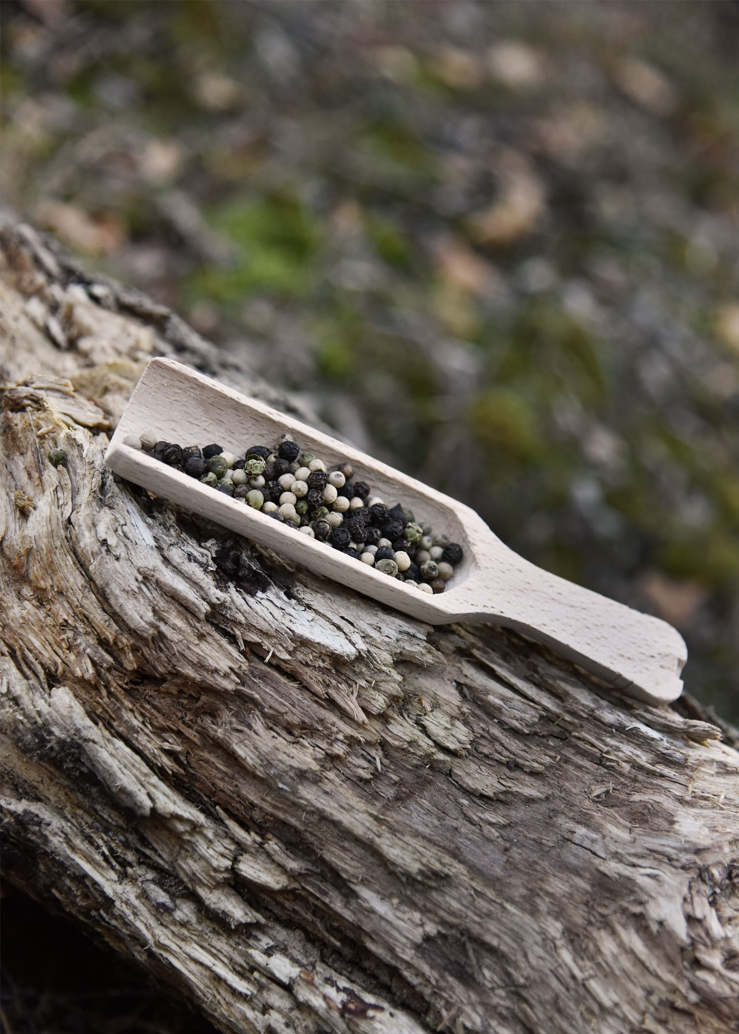 Wooden Scoop, Beechwood, Flat Handle, approx. 15 x 3.5 cm