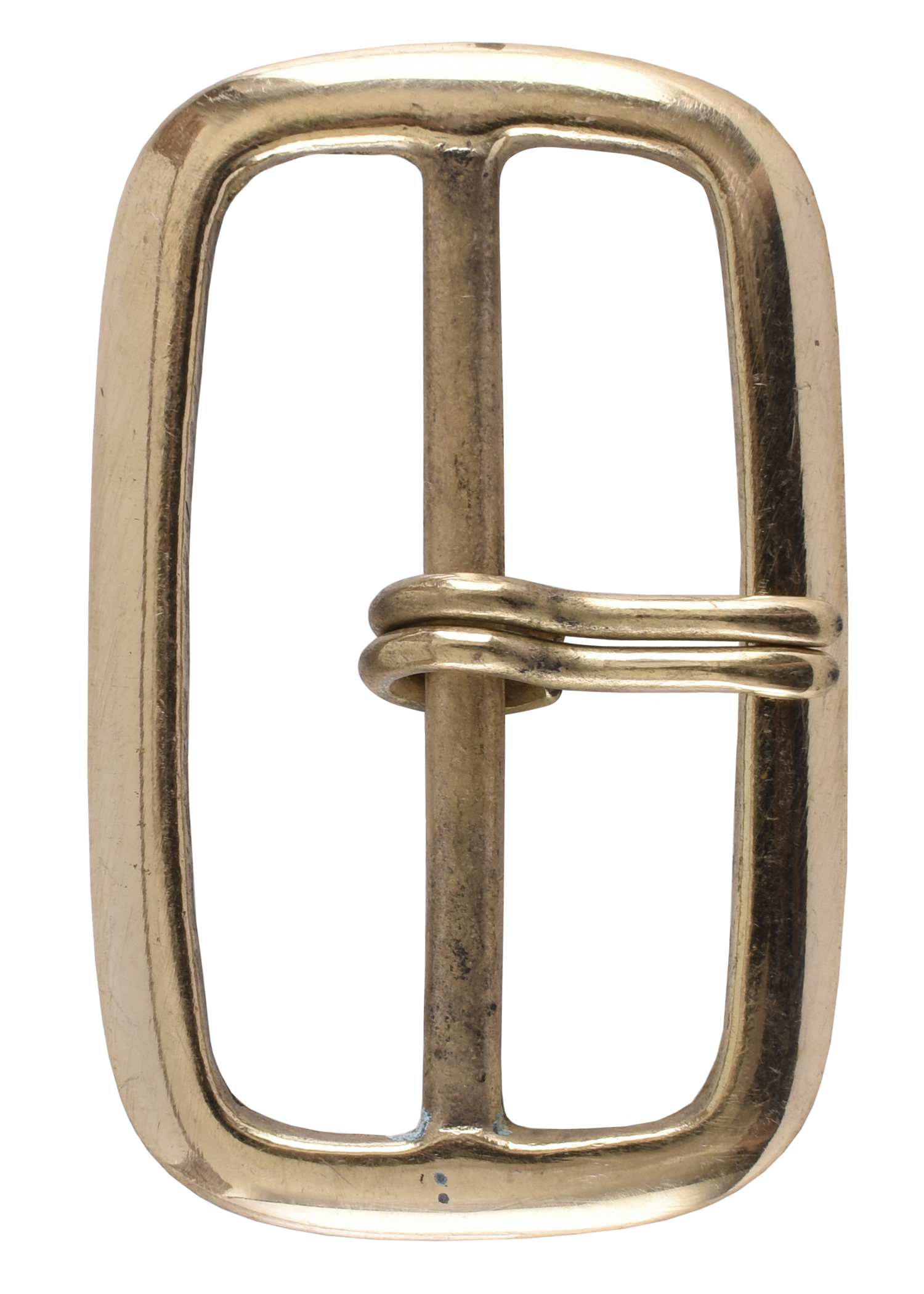 Brass Belt Buckle with two Prongs, Rectangular