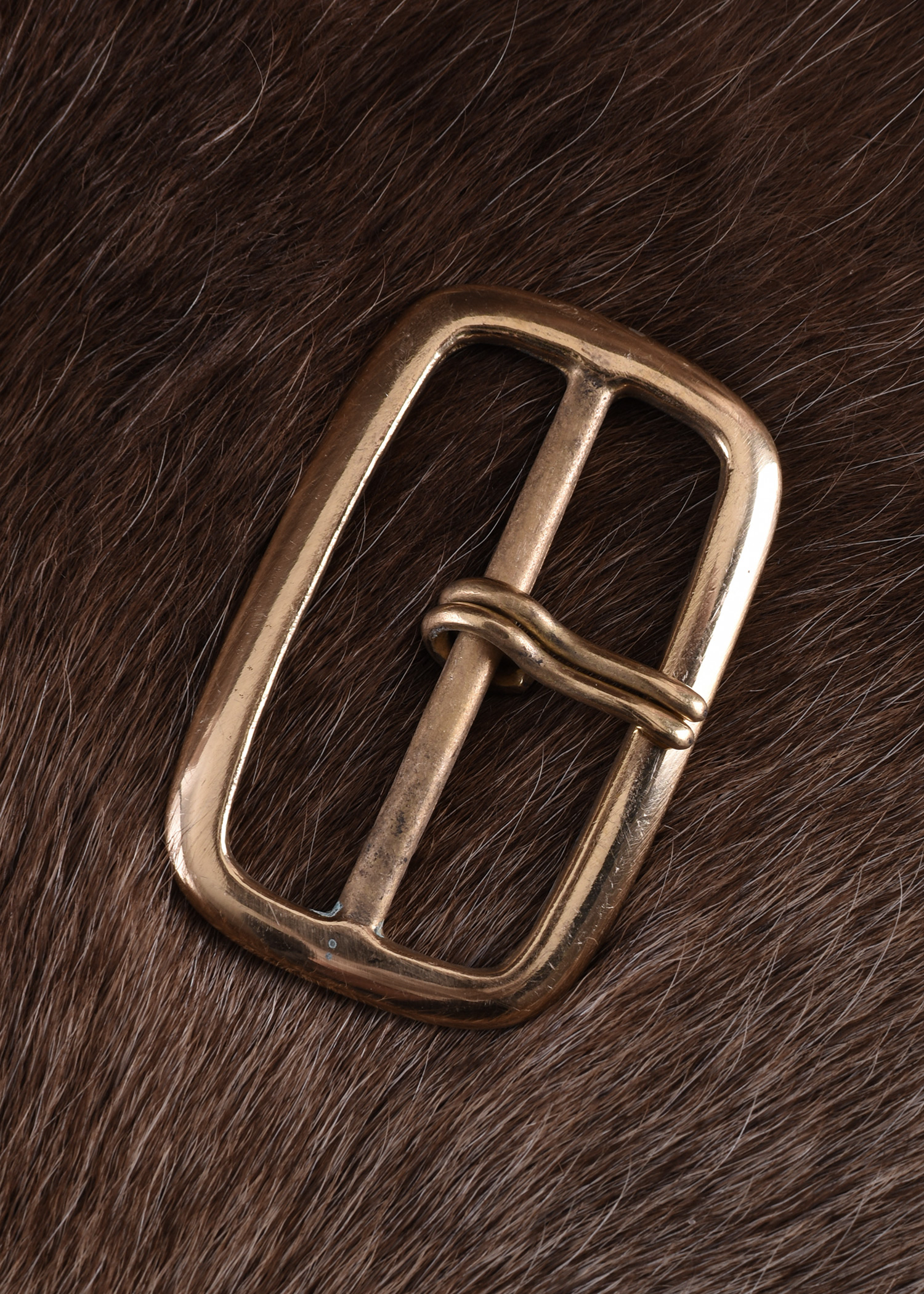 Brass Belt Buckle with two Prongs, Rectangular