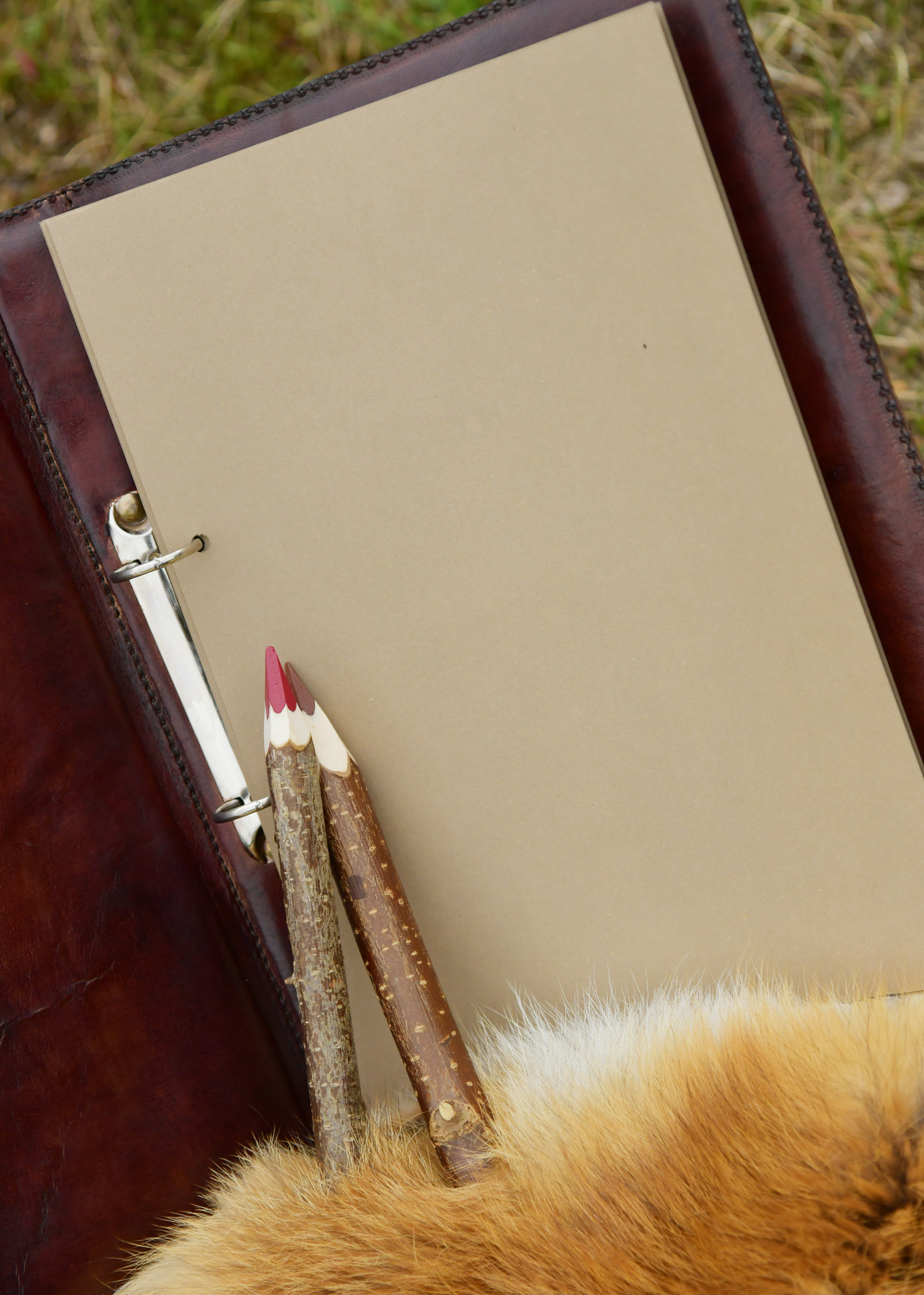 Leather Binder with Thor's Hammer Embossing