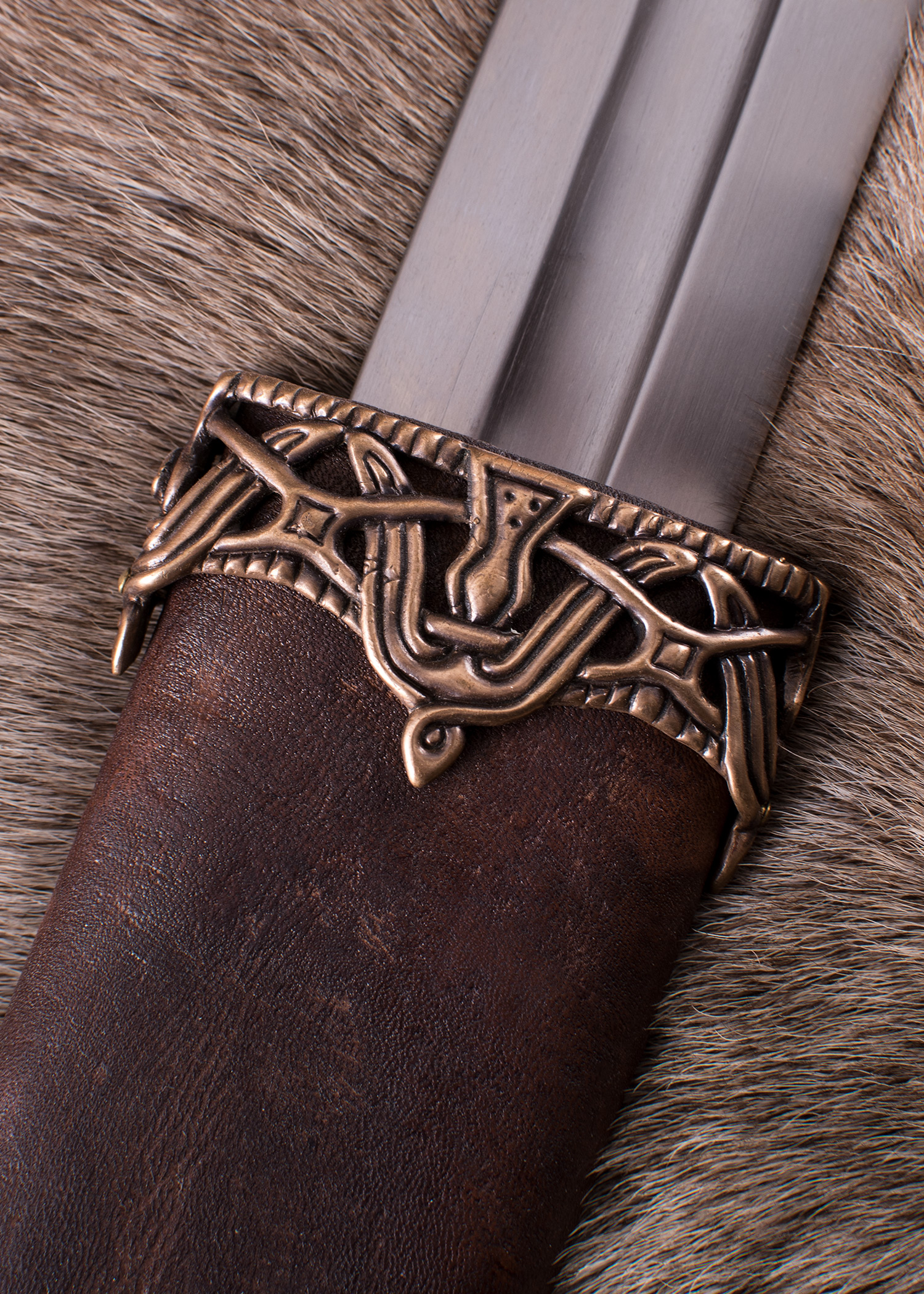 Locket for Viking Sword Scabbard, Antiqued Brass