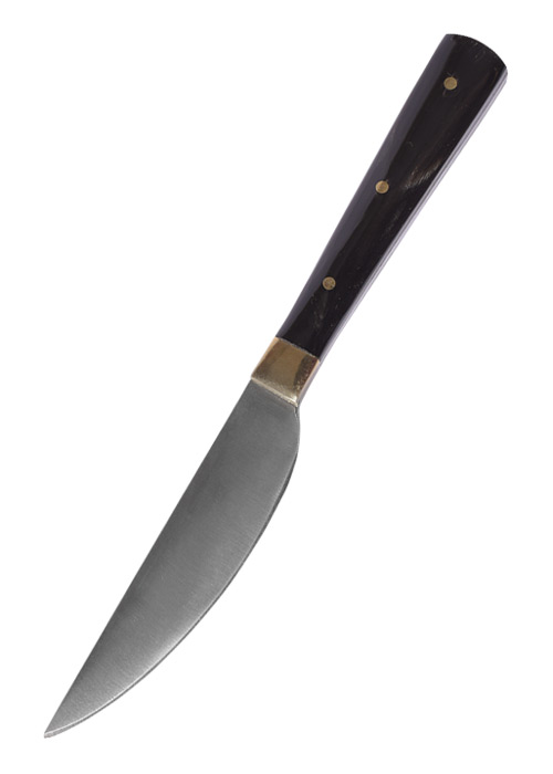 Kitchen knife with handle from horn, 17 cm incl. sheath