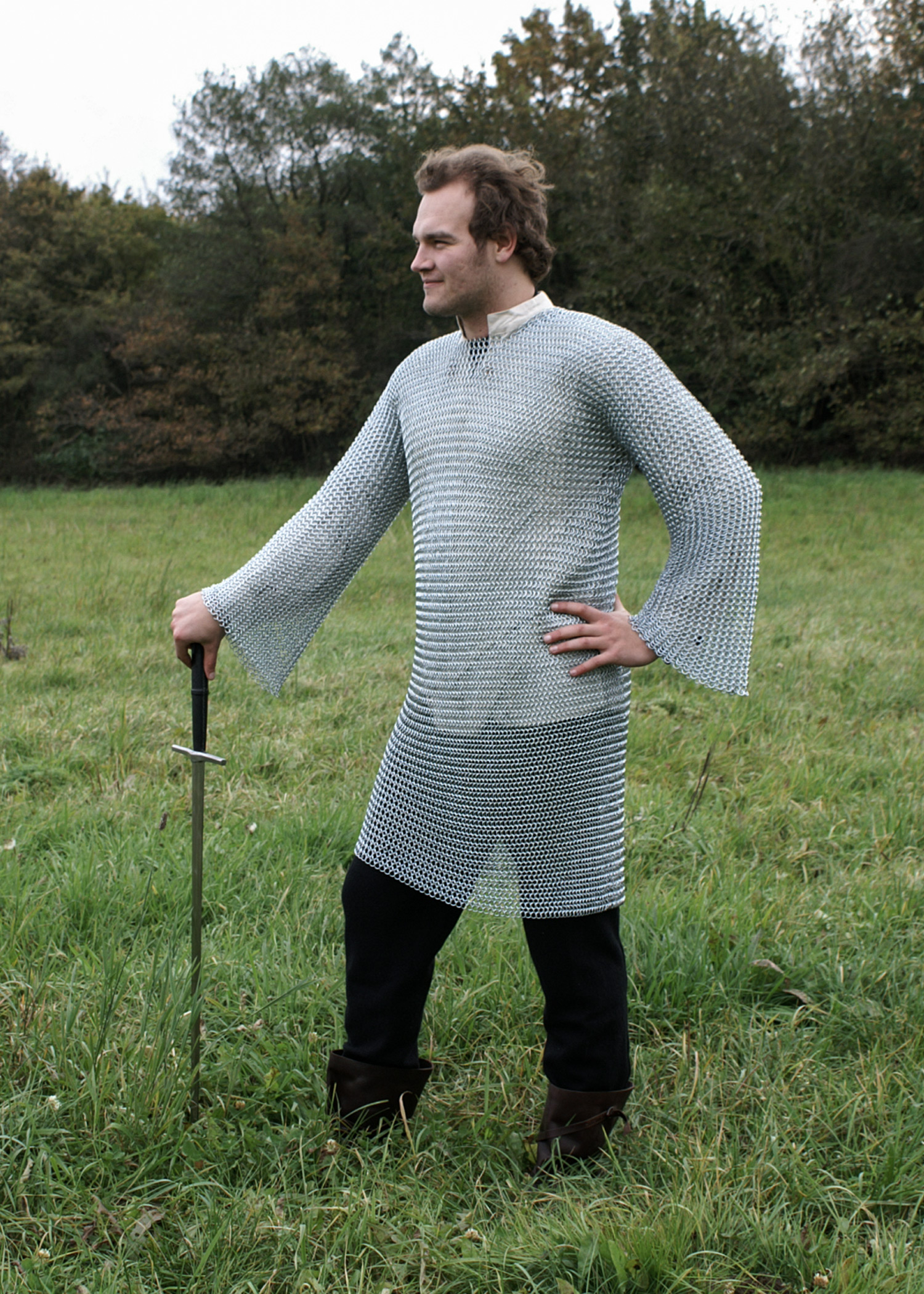 chainmail shirt, butted, zinc-plated, 9mm ID, var. sizes