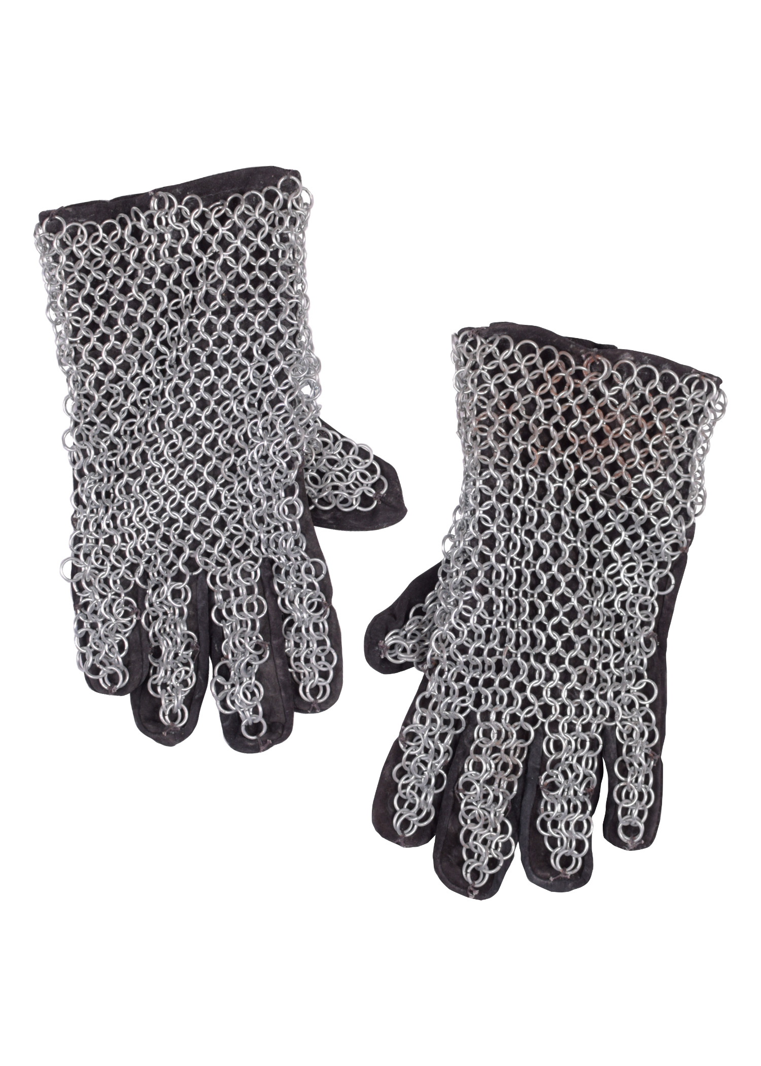Gloves, leather with chain mail