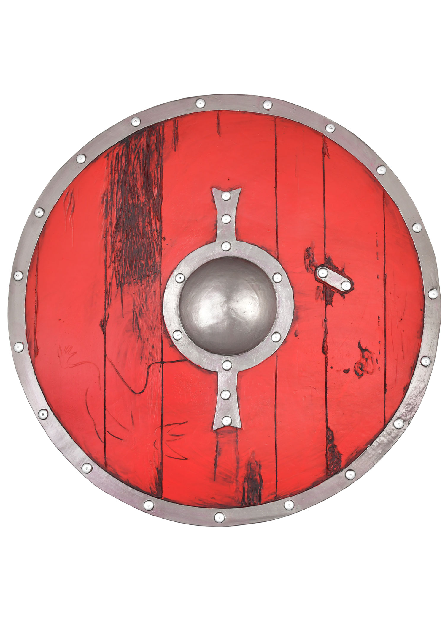 LARP Viking Shield Skjaldar, red, 60 cm