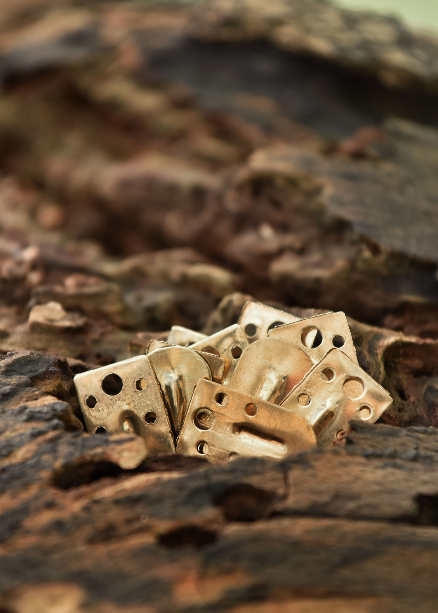 Brass Scales for Lamellar Armour, 13 mm x 22 mm (Pack of 25)