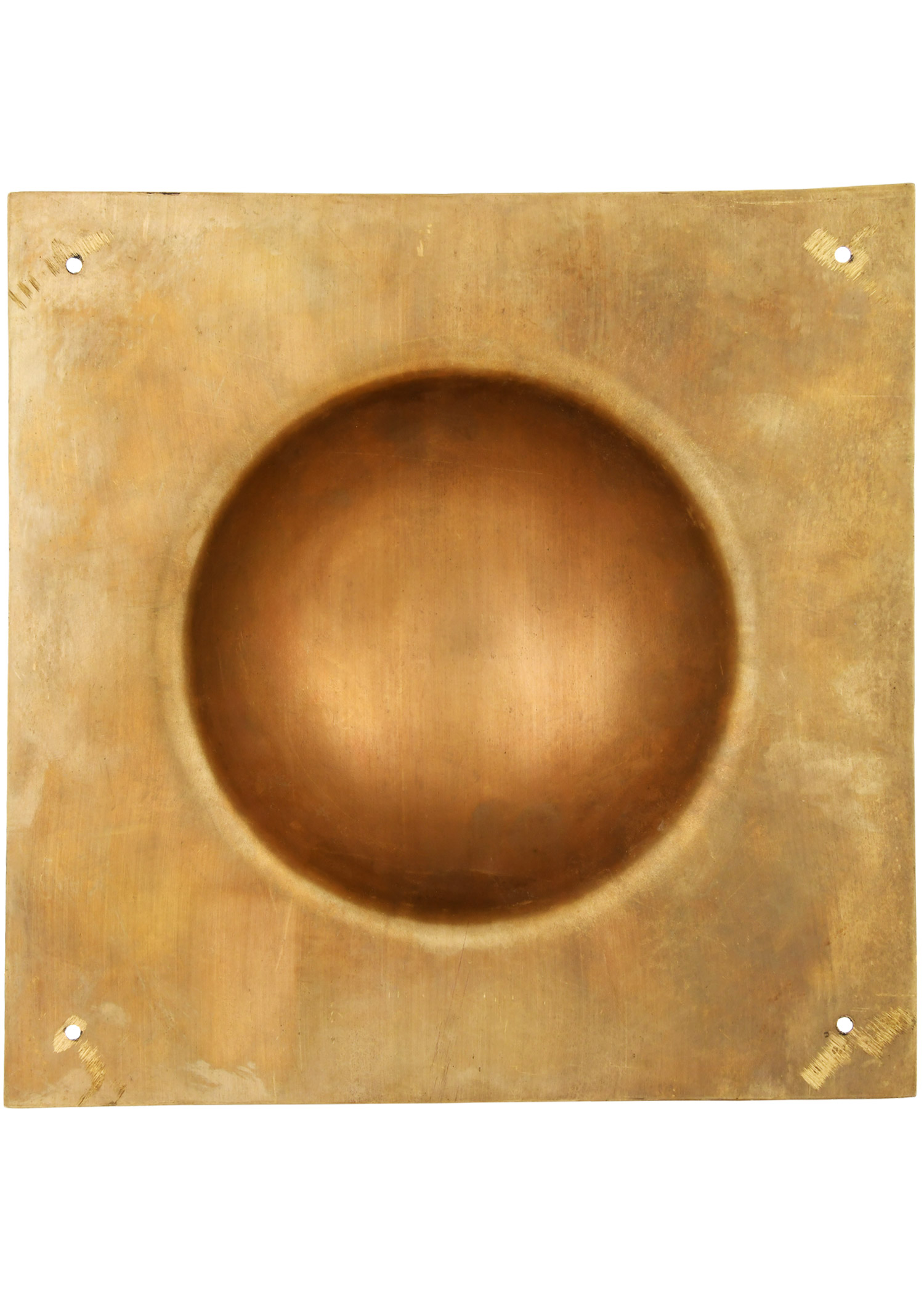 Roman shieldboss, 4-square, 1.6 mm brass, 6 cm deep bulge!!!