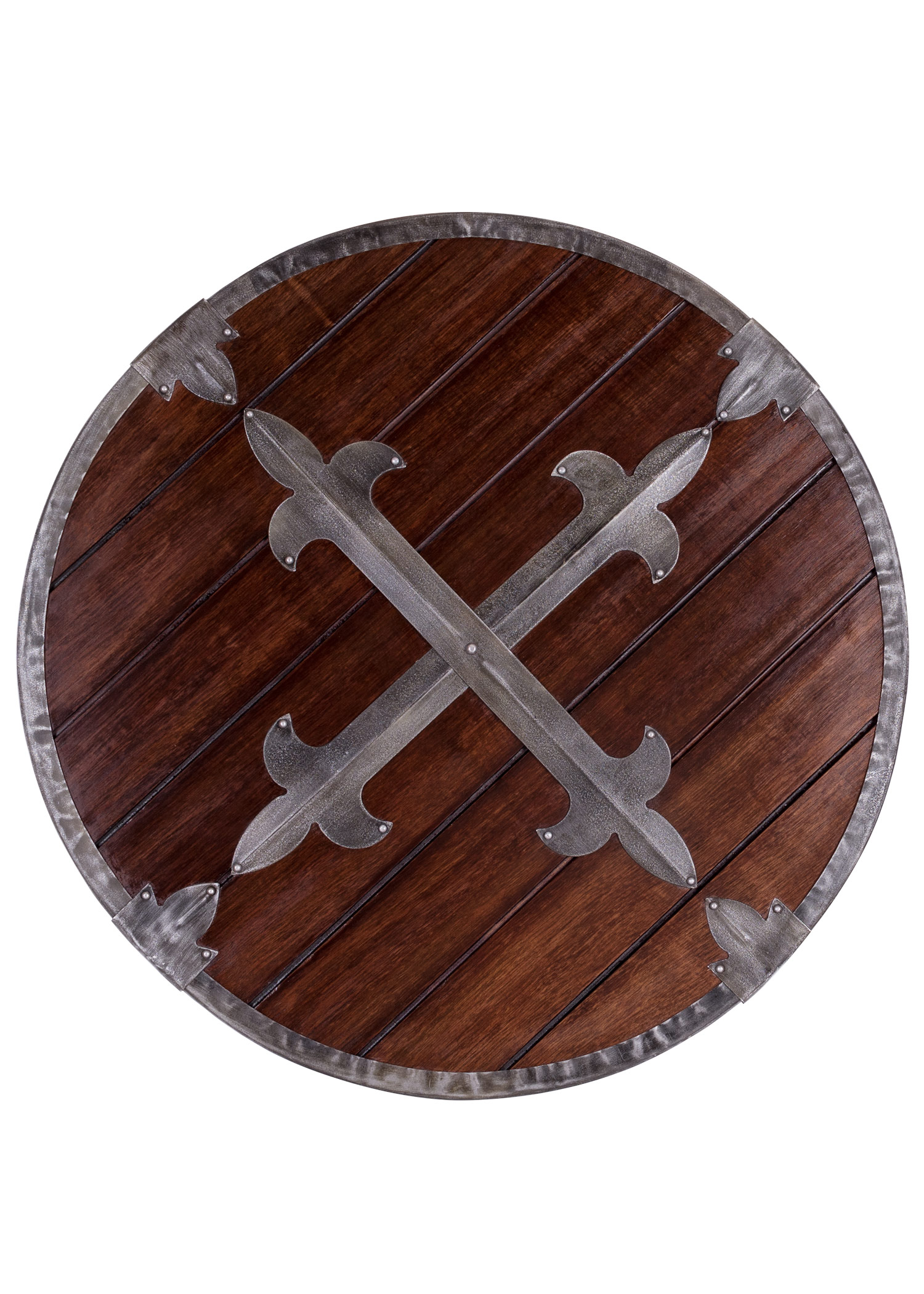 Wooden Round Shield with Steel Fittings