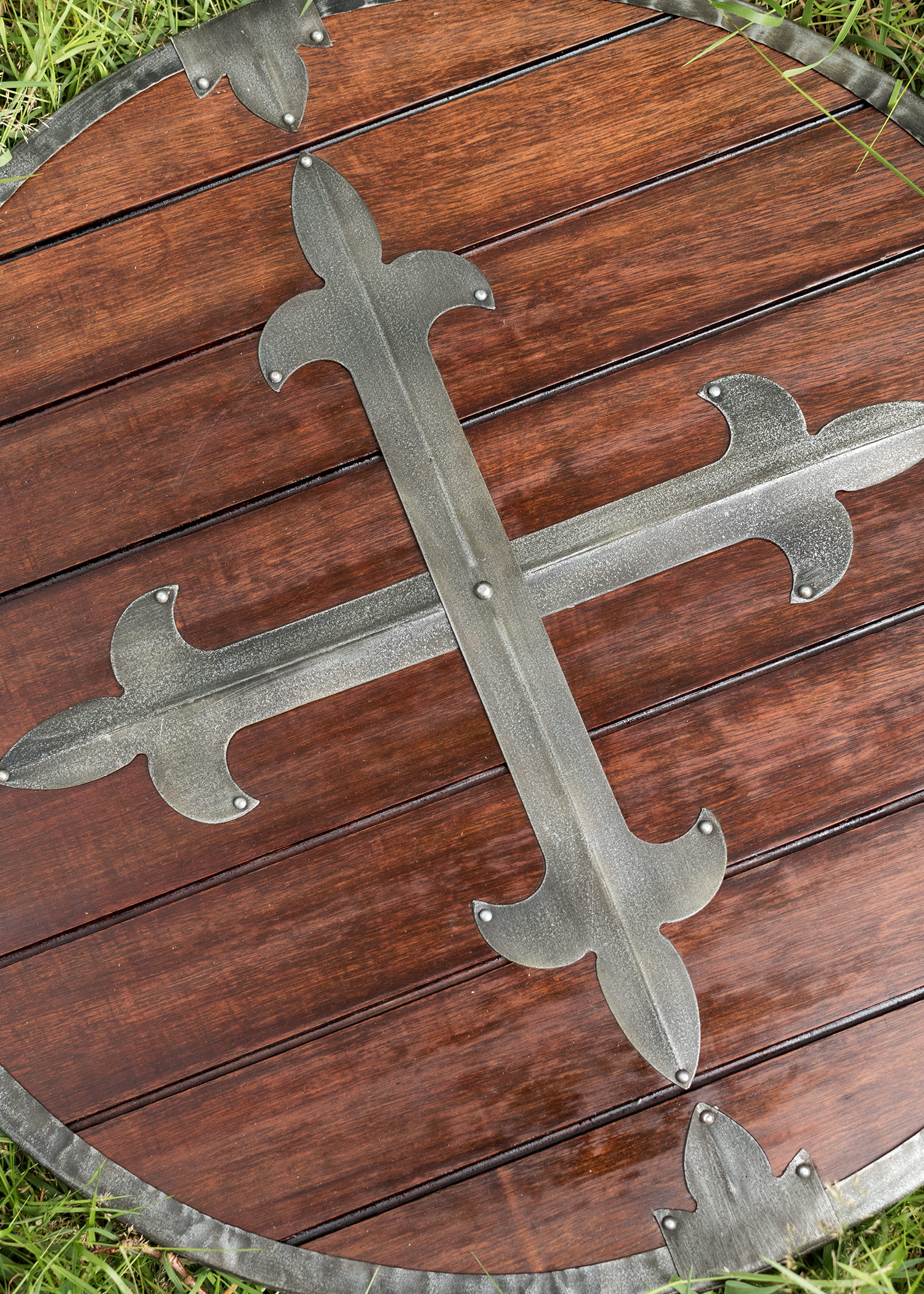 Wooden Round Shield with Steel Fittings
