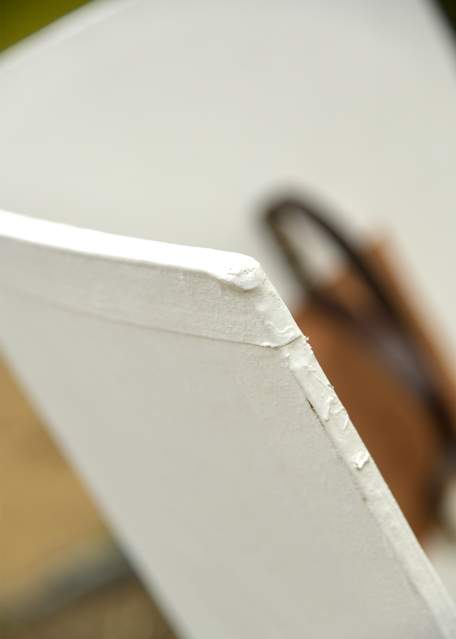 Large wooden Heater Shield, linen covered, blank for self painting