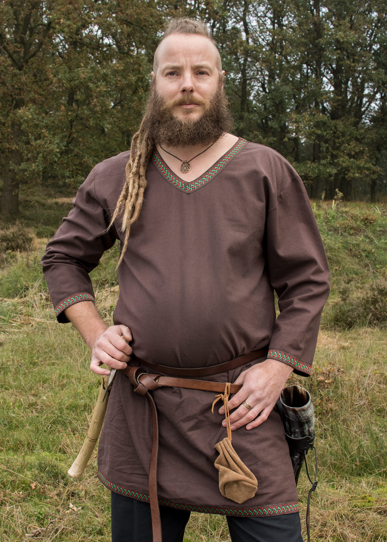 Viking tunic, brown cotton