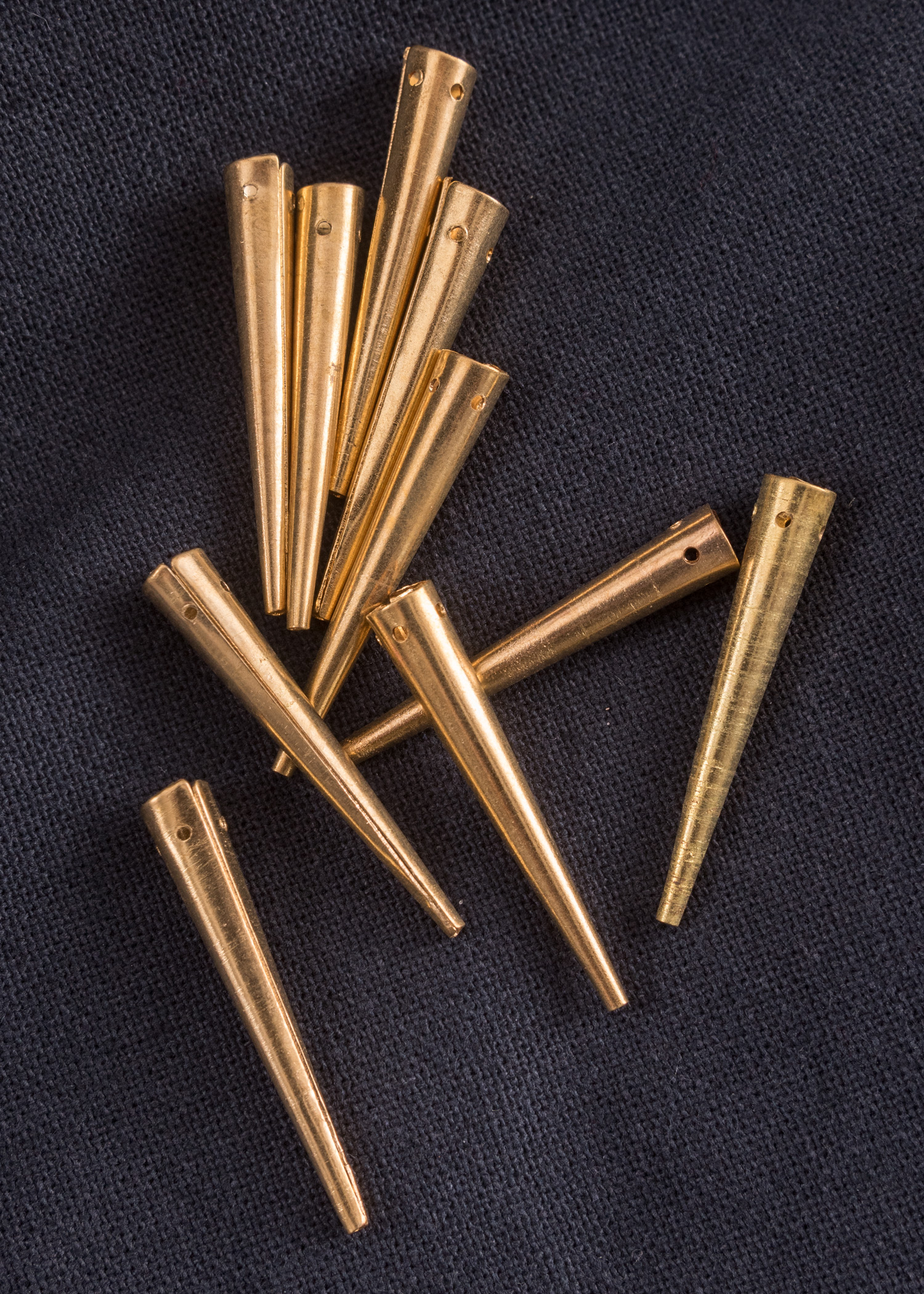 Brass String Ends, Straight Edge, Pack of 10