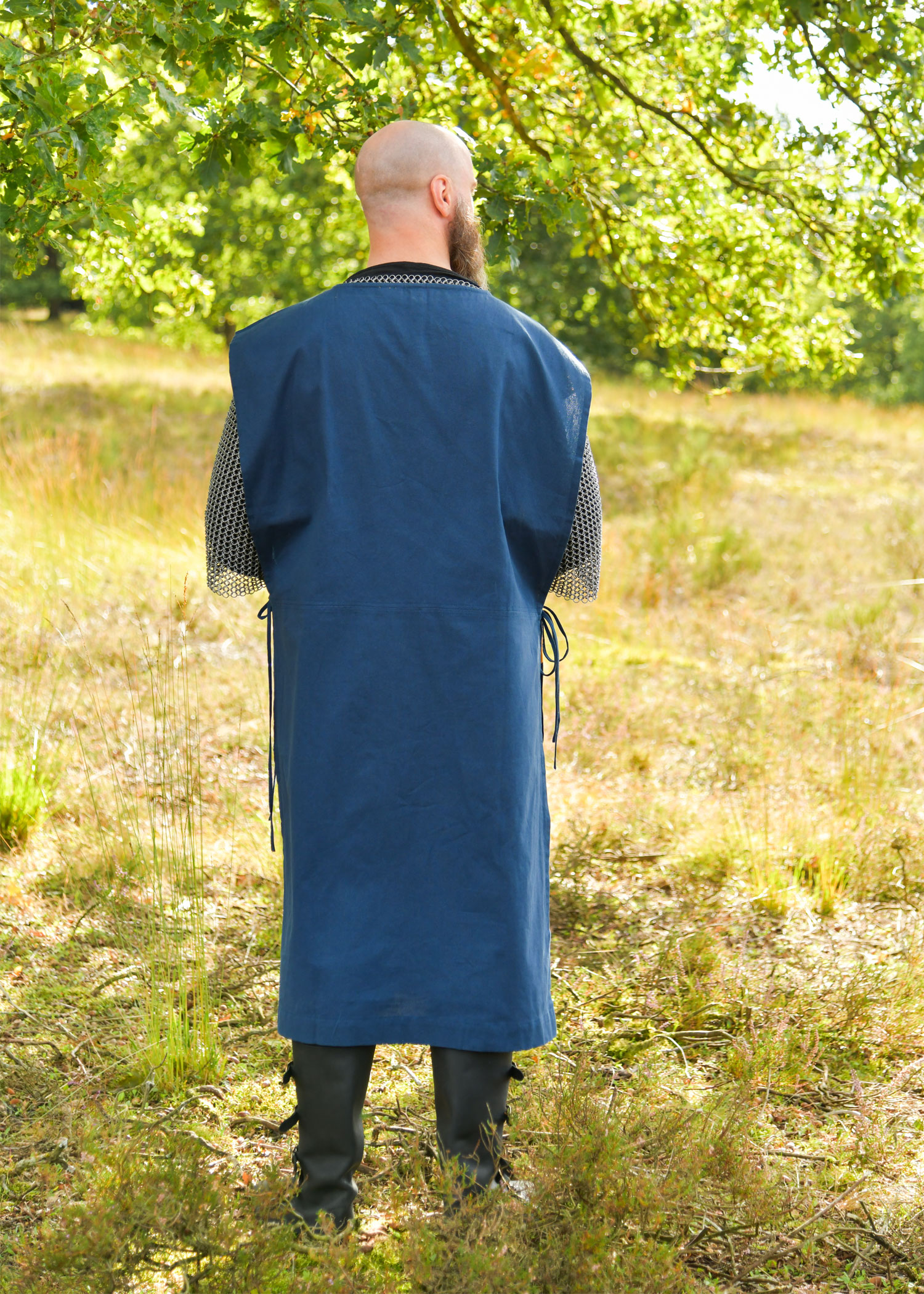 Medieval Tabard with Stripes, blue - yellow