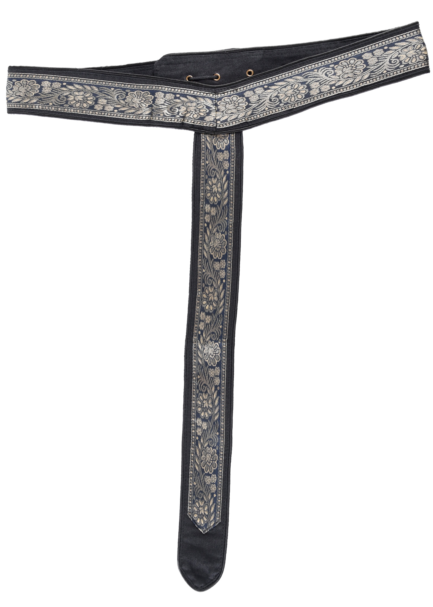 Medieval Belt, Y-Fabric Belt with Border, black