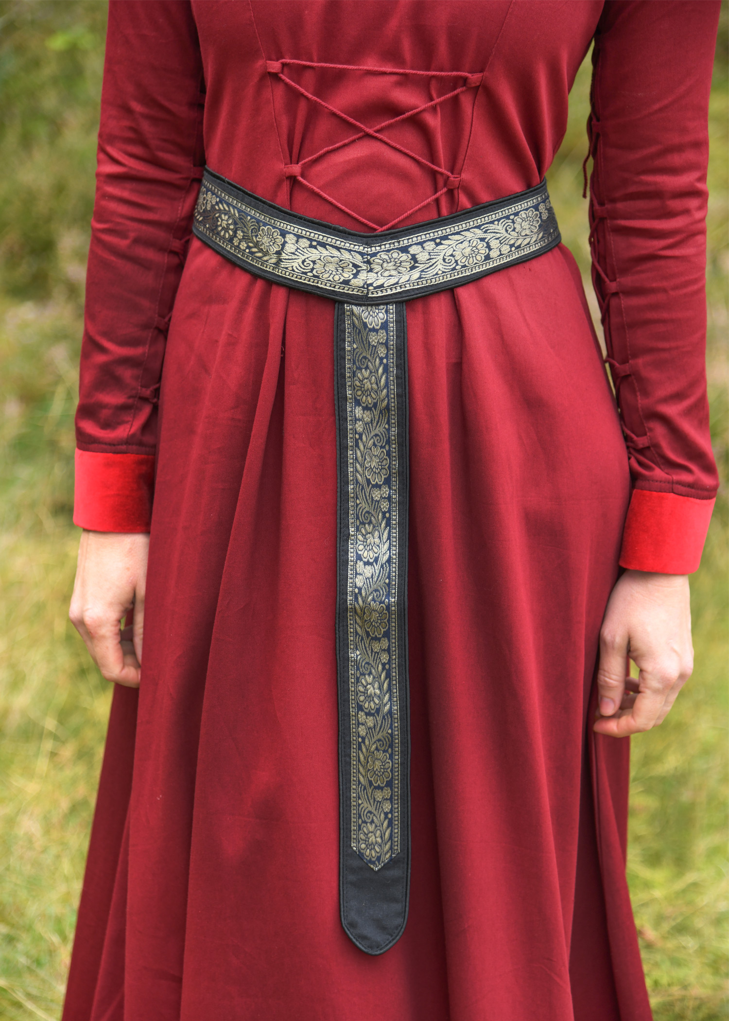 Medieval Belt, Y-Fabric Belt with Border, black