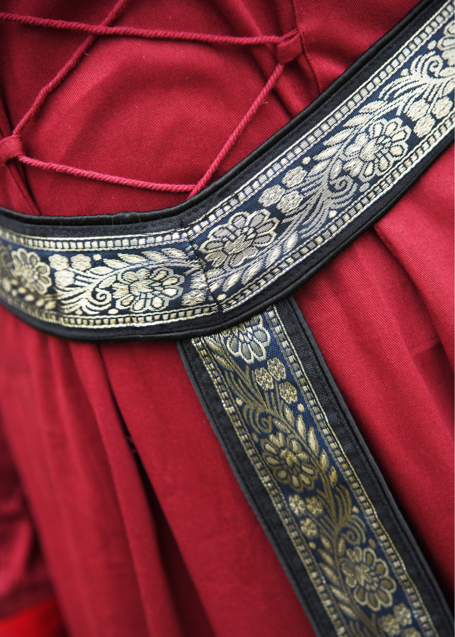 Medieval Belt, Y-Fabric Belt with Border, black