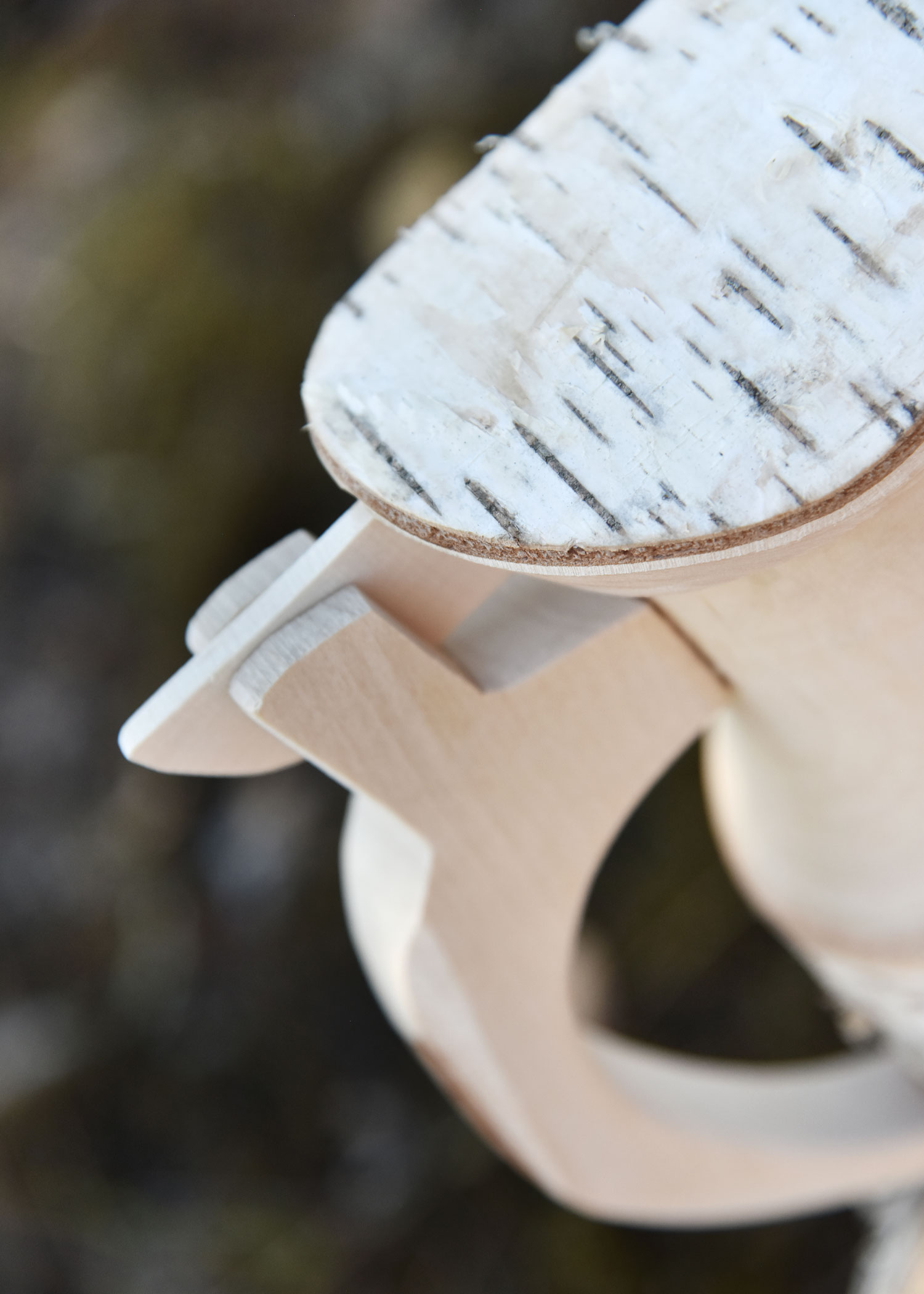 Birch wood jug with lid approx. 17 x 14 cm