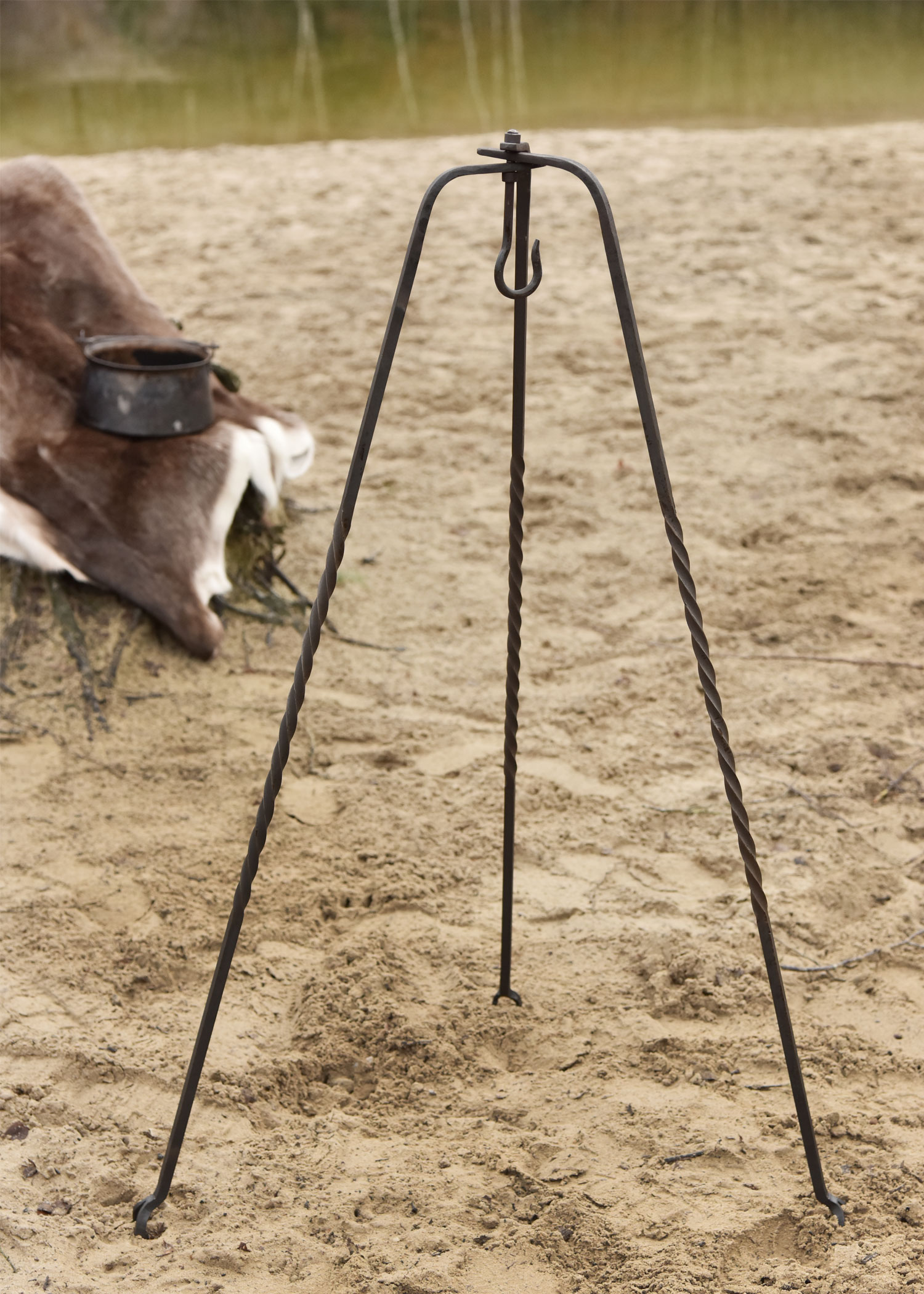 Tripod, hand-forged