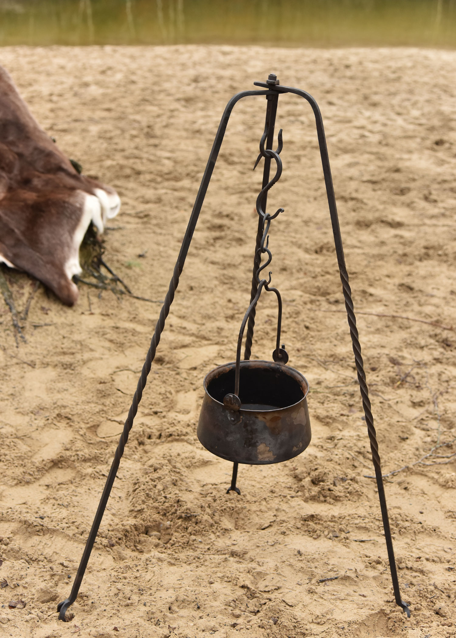 Tripod, hand-forged