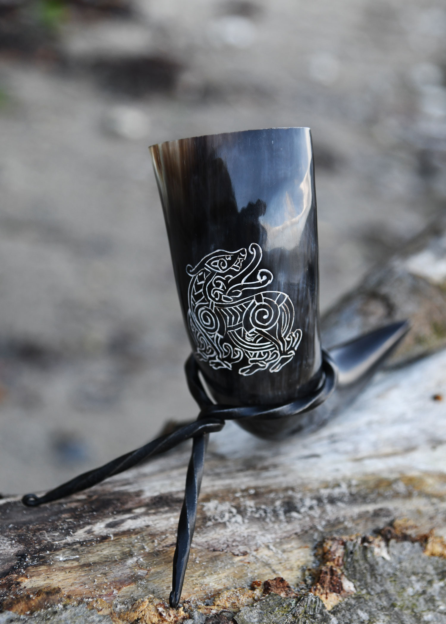 Drinking Horn with Stand - Dragon (Our design! Individual packing in box, 9085)