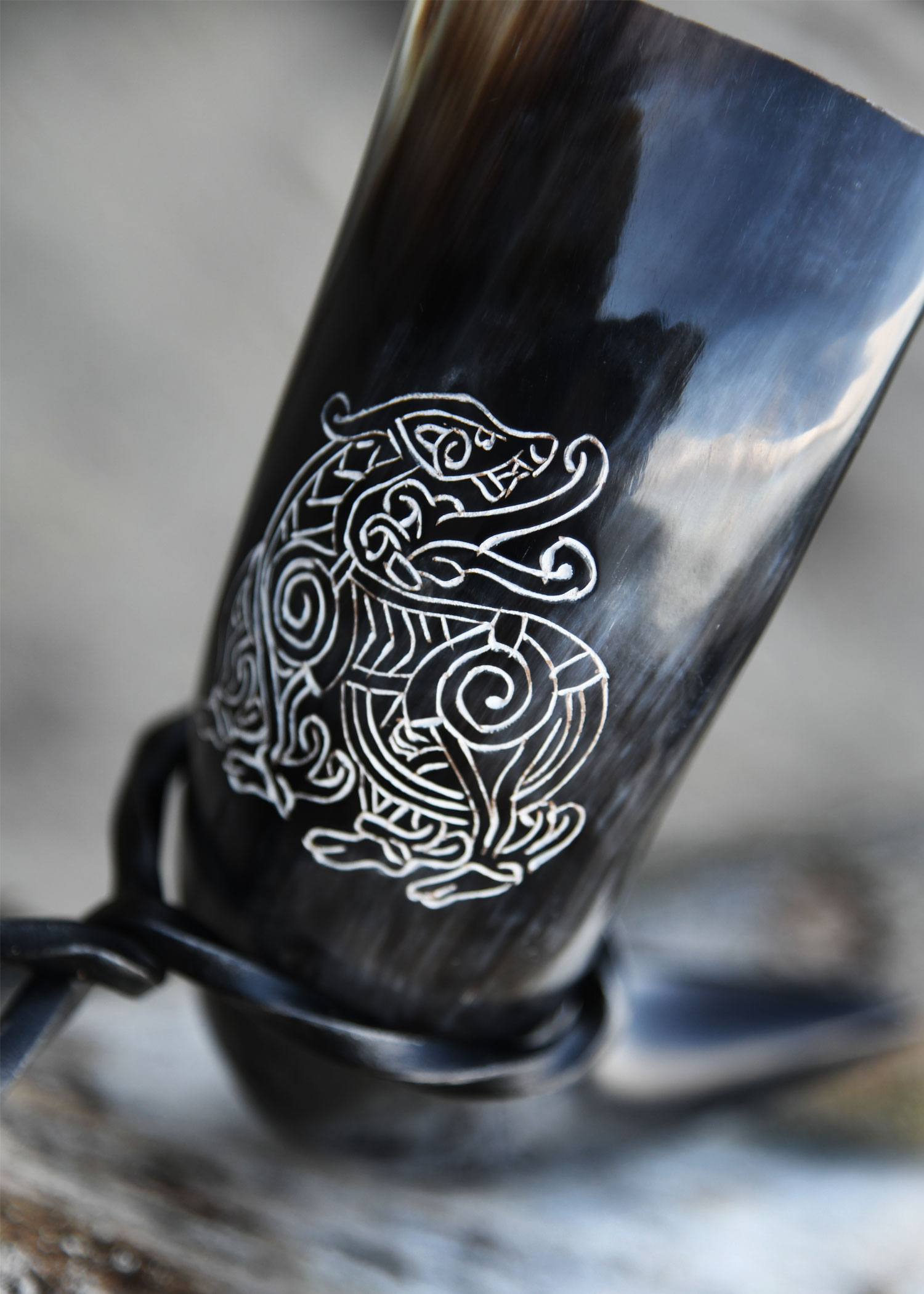 Drinking Horn with Stand - Dragon (Our design! Individual packing in box, 9085)