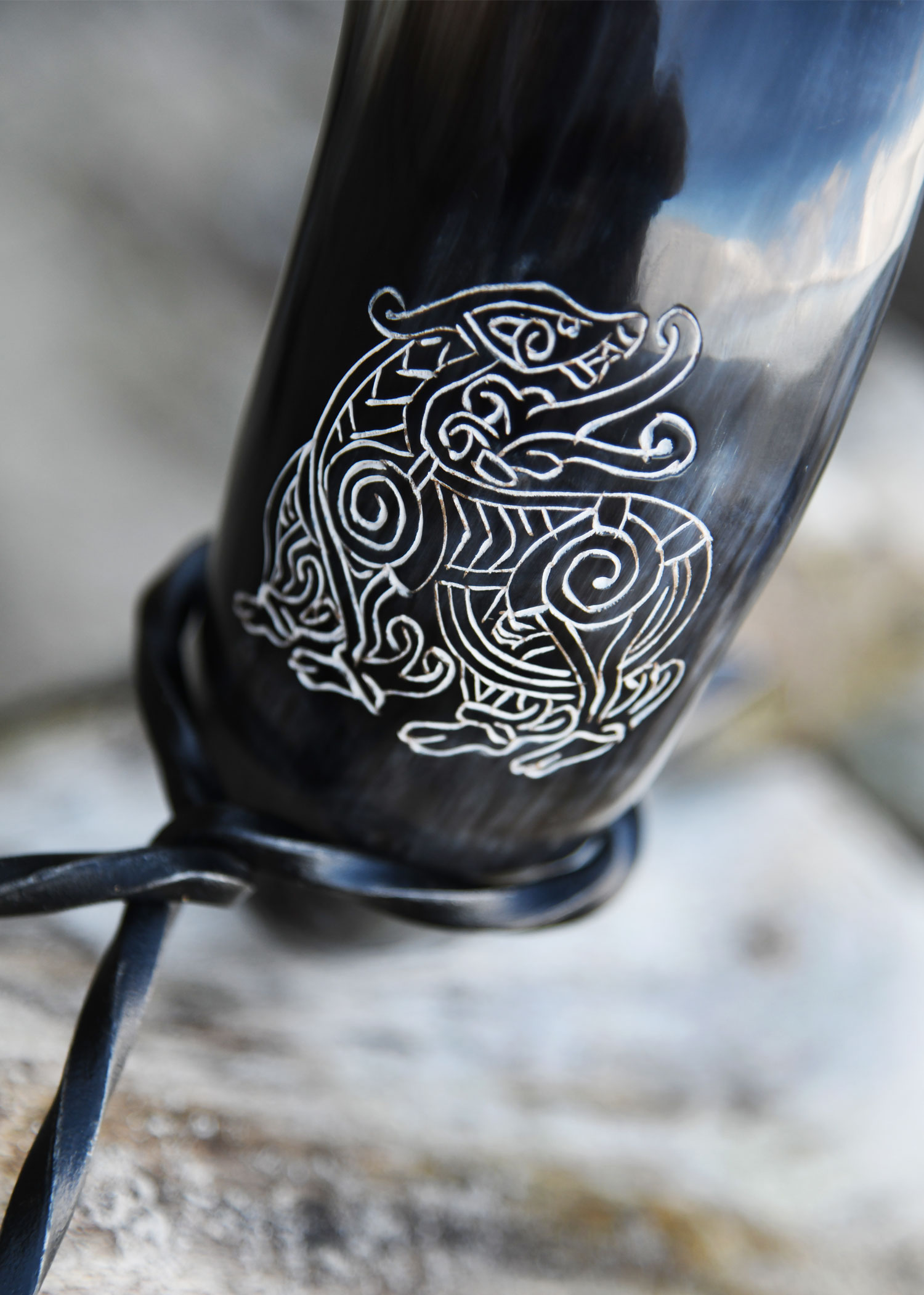 Drinking Horn with Stand - Dragon (Our design! Individual packing in box, 9085)