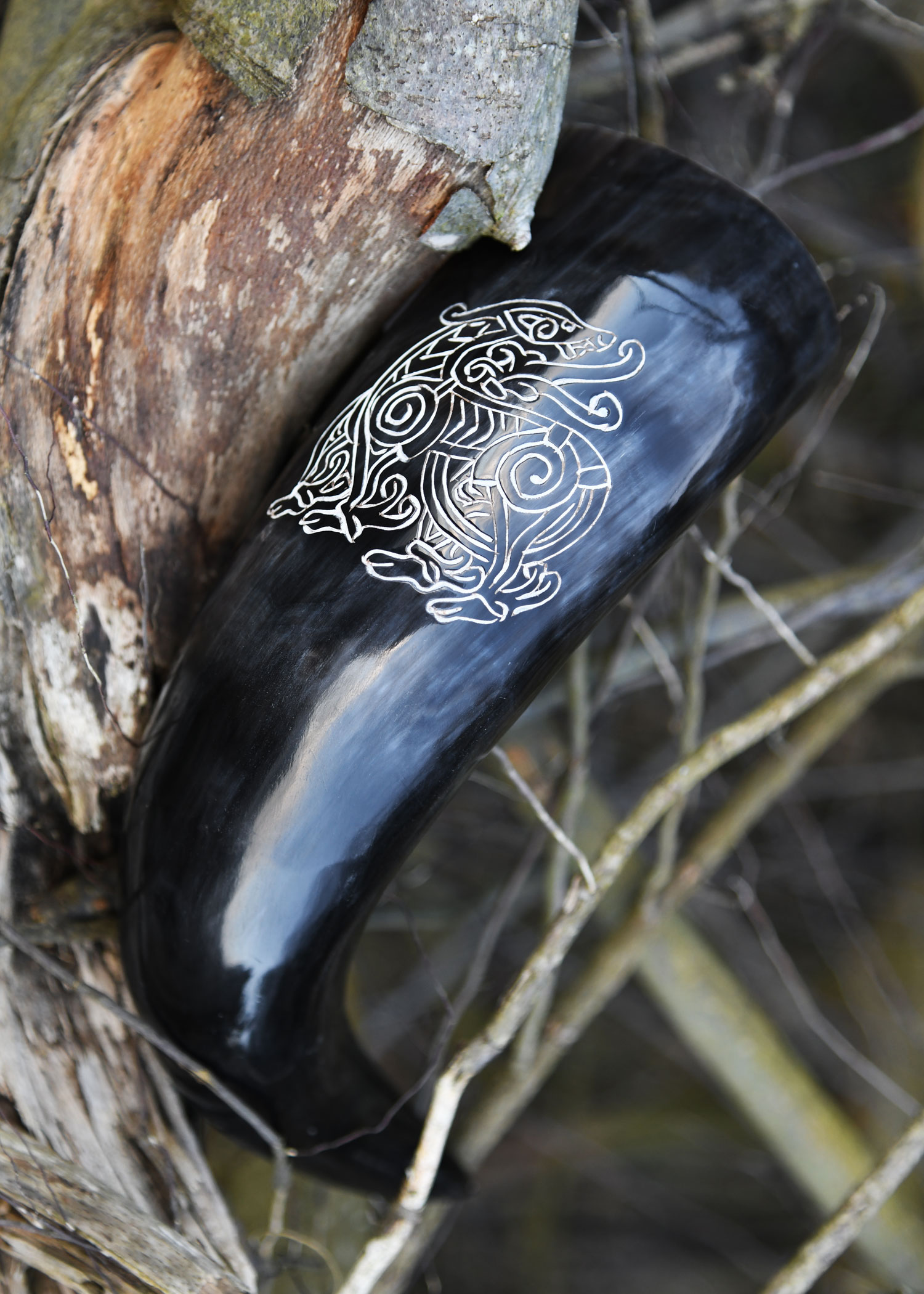 Drinking Horn with Stand - Dragon (Our design! Individual packing in box, 9085)