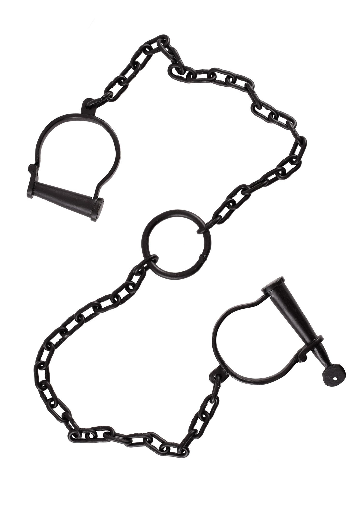 Legcuffs with chains, antique finish