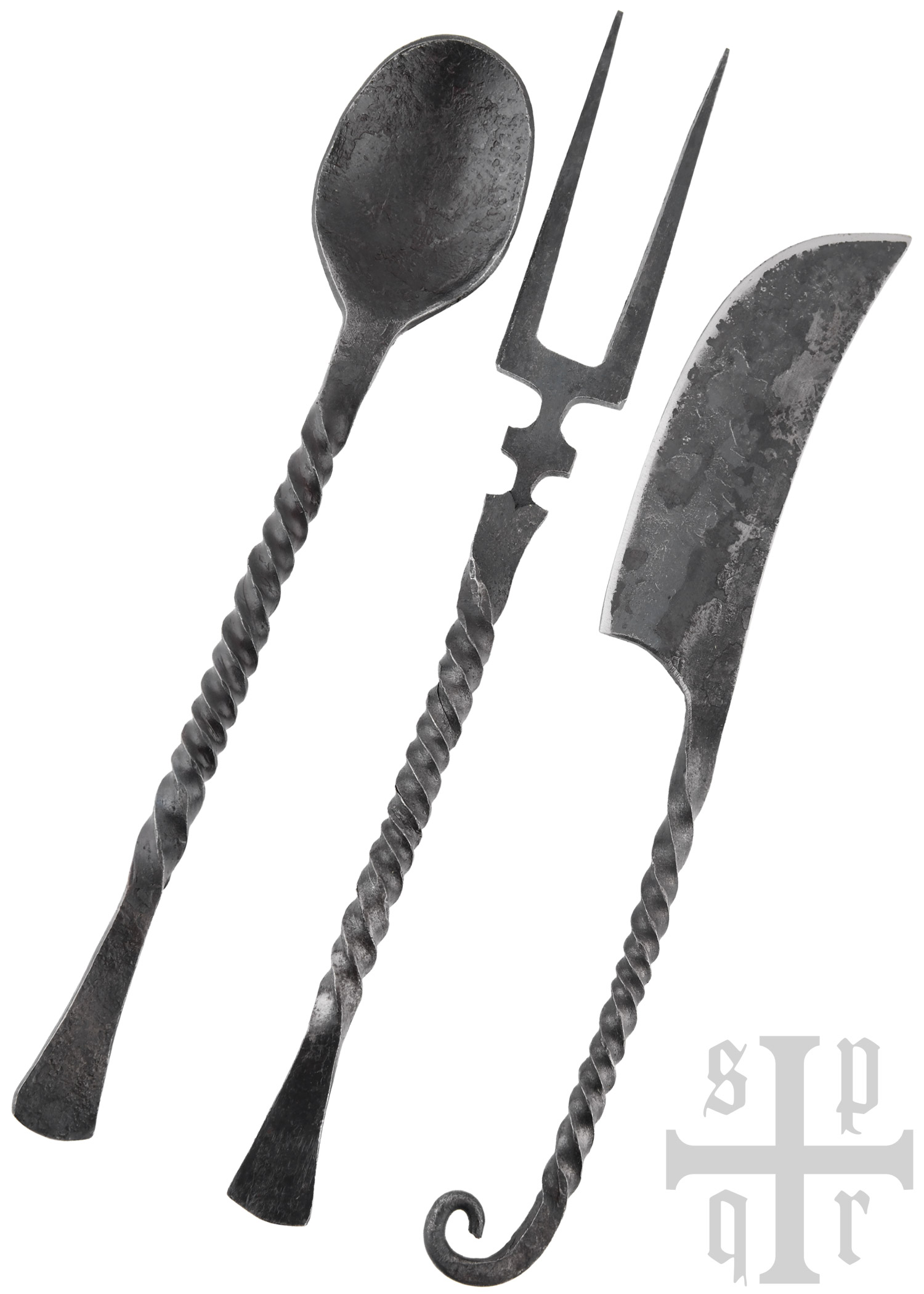Medieval Cutlery, 3-piece Set, hand-forged