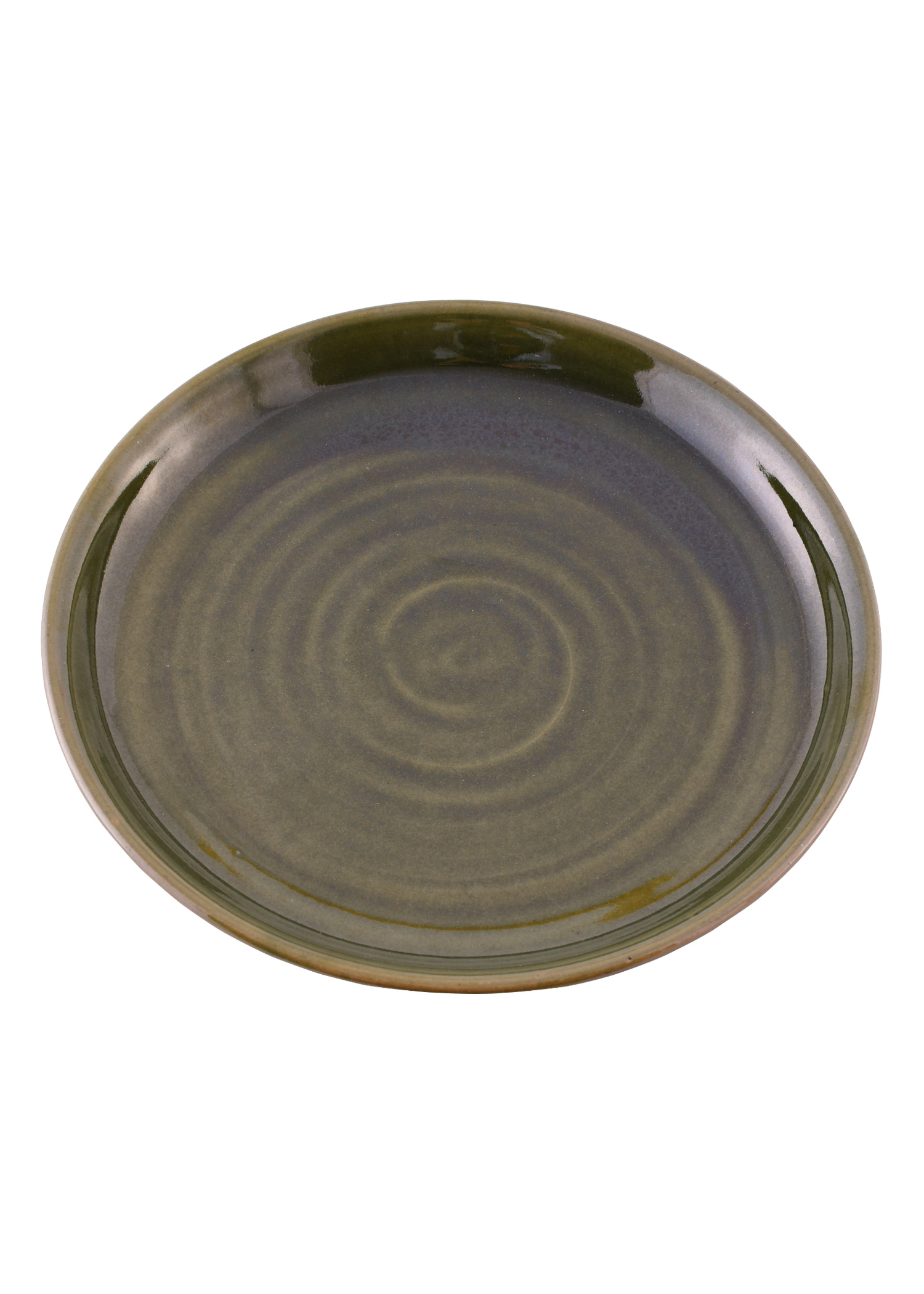 High Medieval Dinner Plate from Clay, green, 22 cm