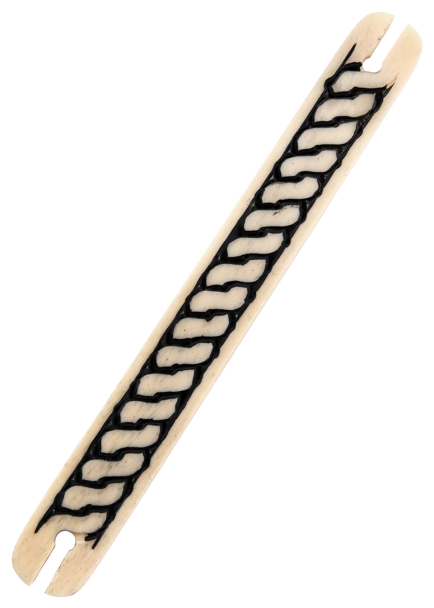 Bone Weaving Shuttle with Braided Pattern