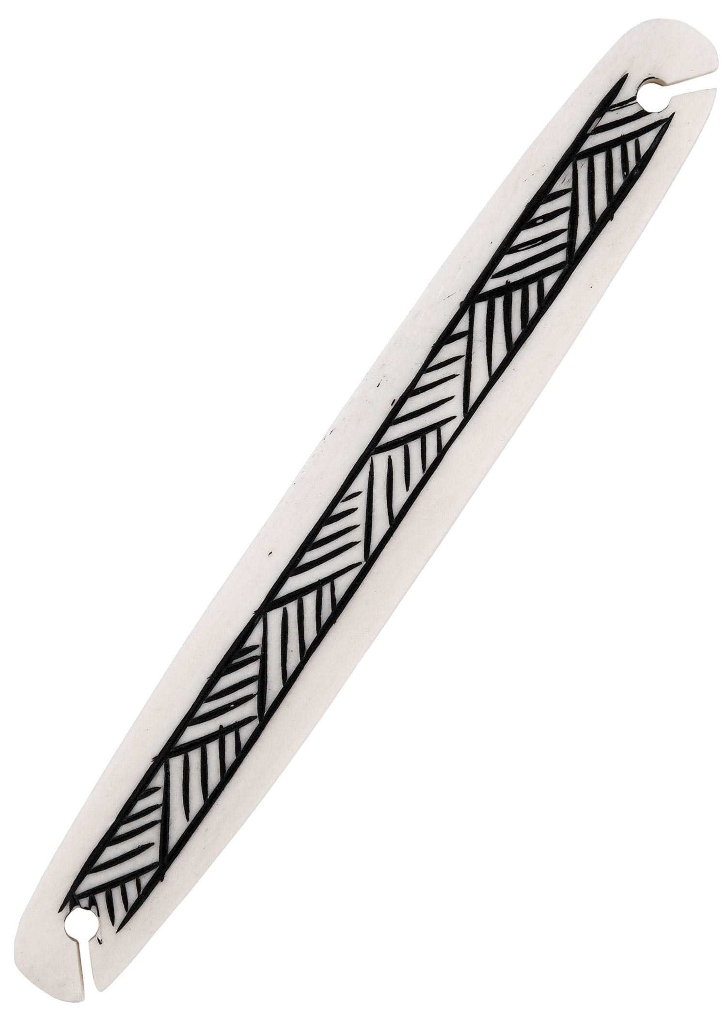 Bone Weaving Shuttle with Striped Pattern