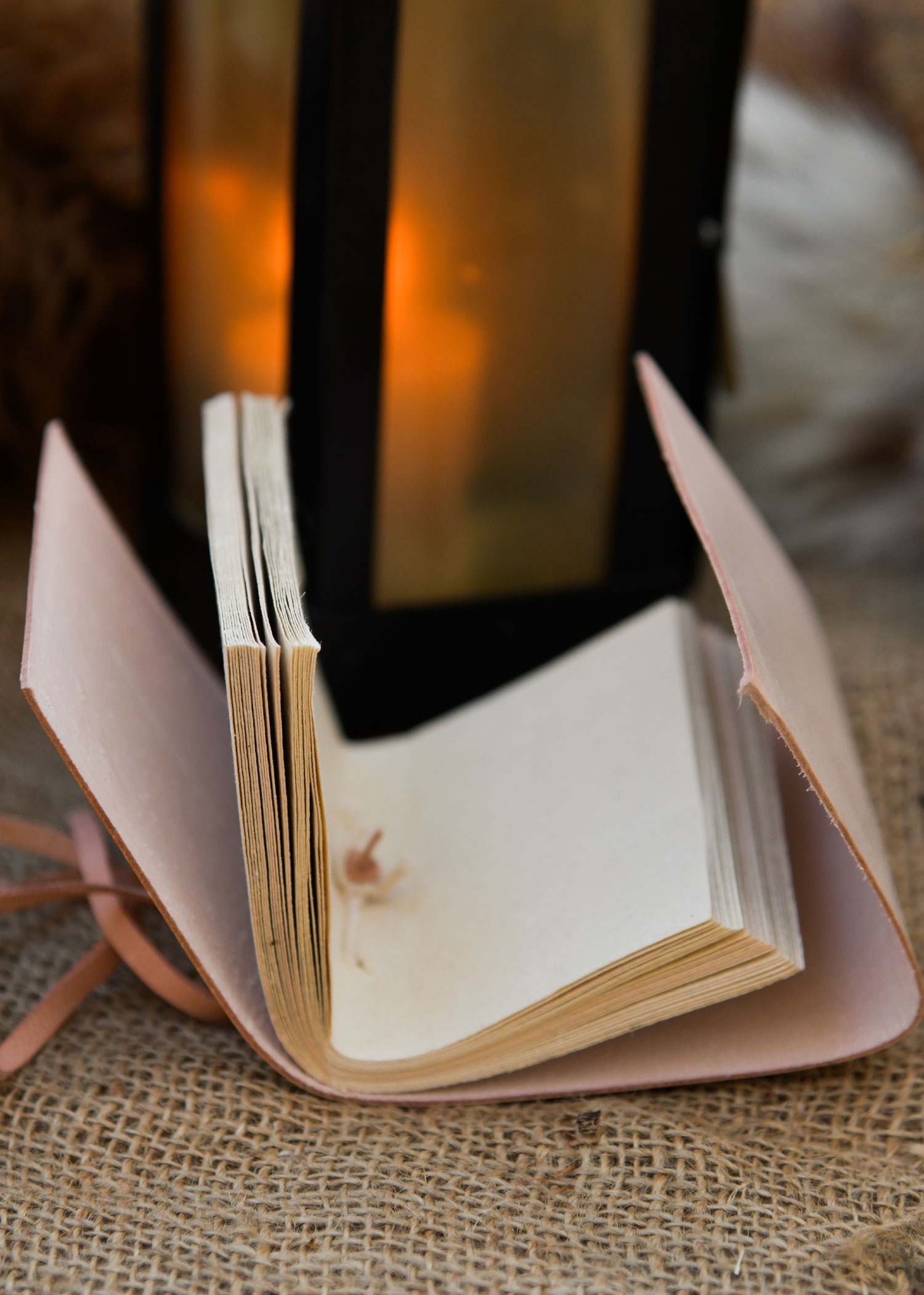 Small pocketbook, plain natural leather, 7 cm x 11 cm