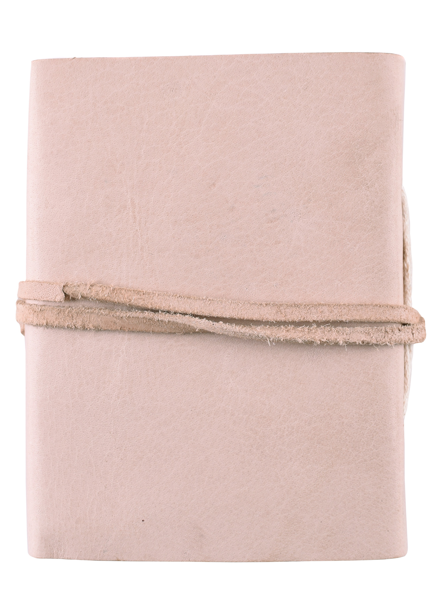 Small leather-bound pocketbook, natural colour, approx. 7 x 9 cm