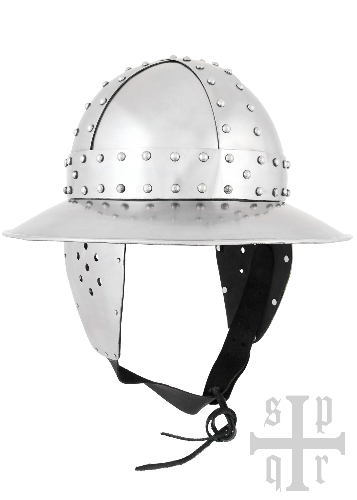 Banded Kettle Hat with Cheek Guards, 14th C., 1.6 mm Steel