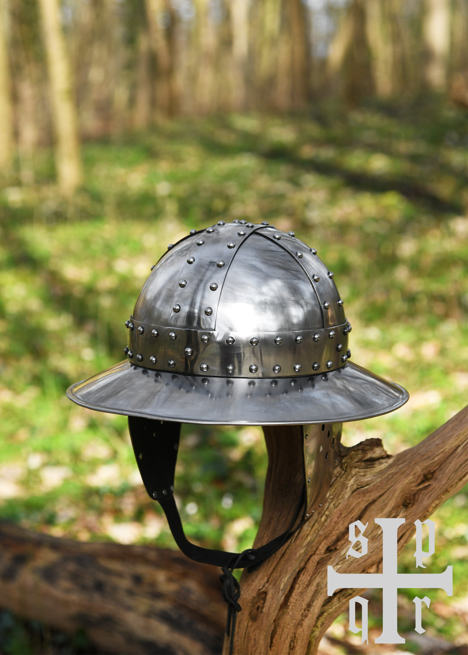 Banded Kettle Hat with Cheek Guards, 14th C., 1.6 mm Steel
