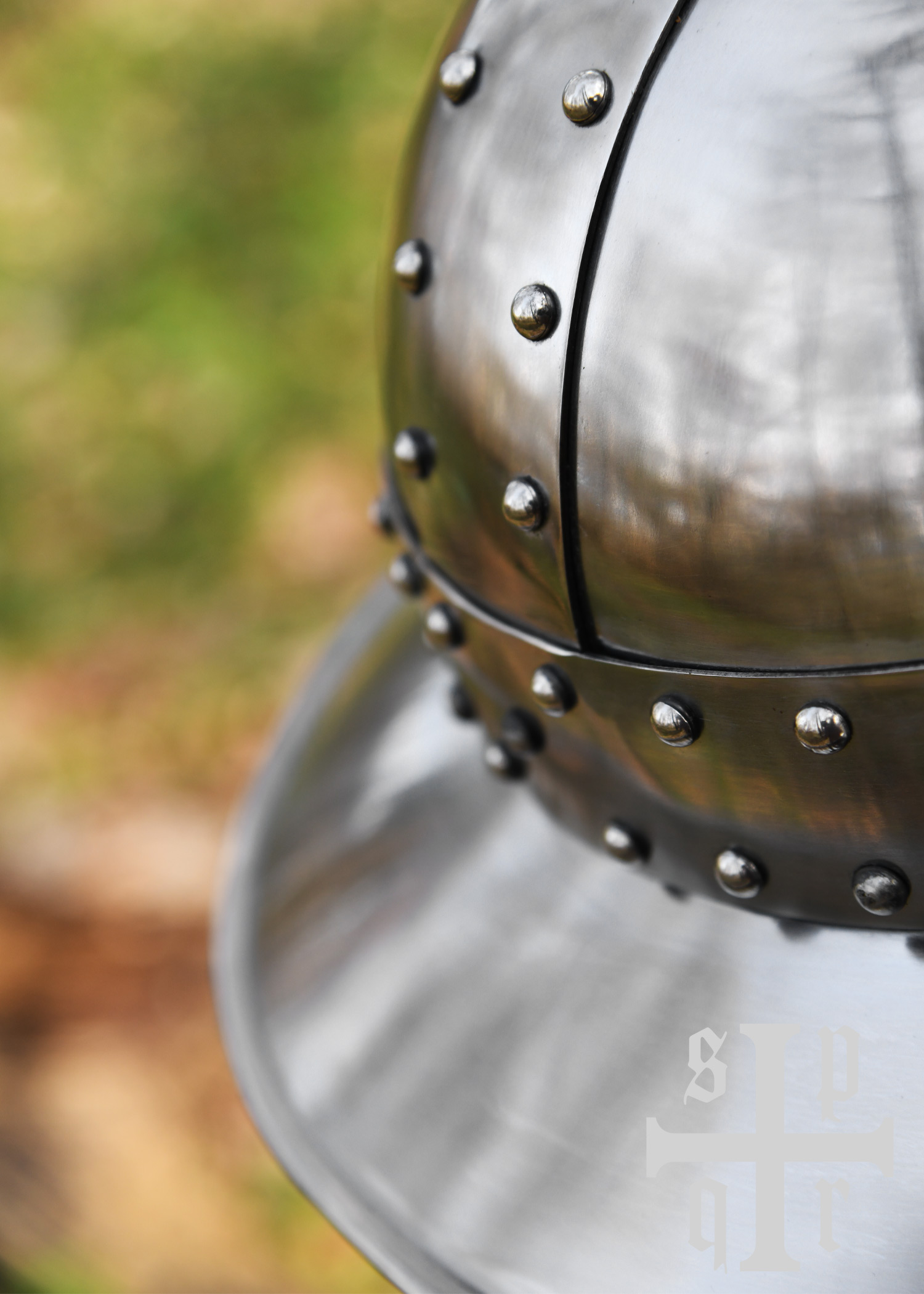 Banded Kettle Hat with Cheek Guards, 14th C., 1.6 mm Steel