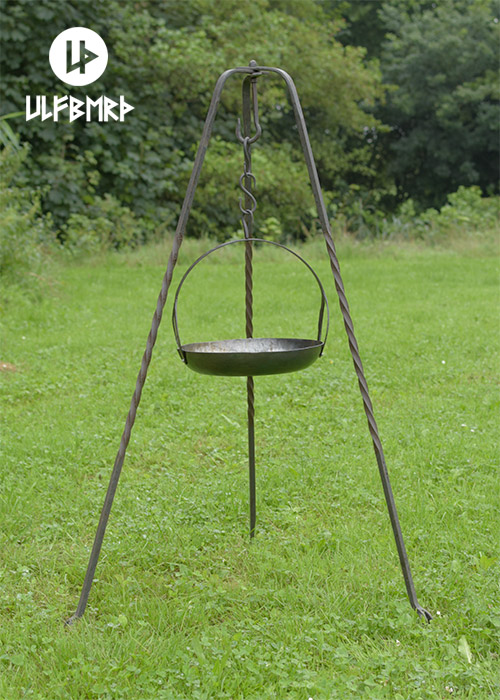 Medieval Hanging Pan with Hook, hand-forged steel