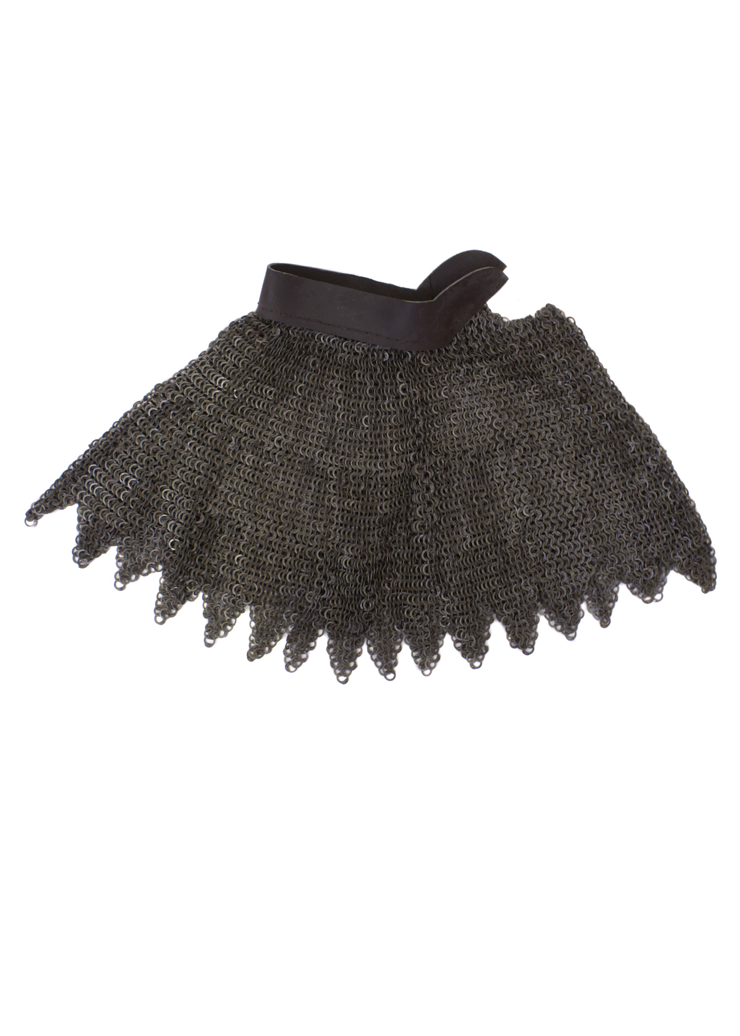 FRW Chainmail Aventail w/ leather, flat ring wegde riveted, 8 mm