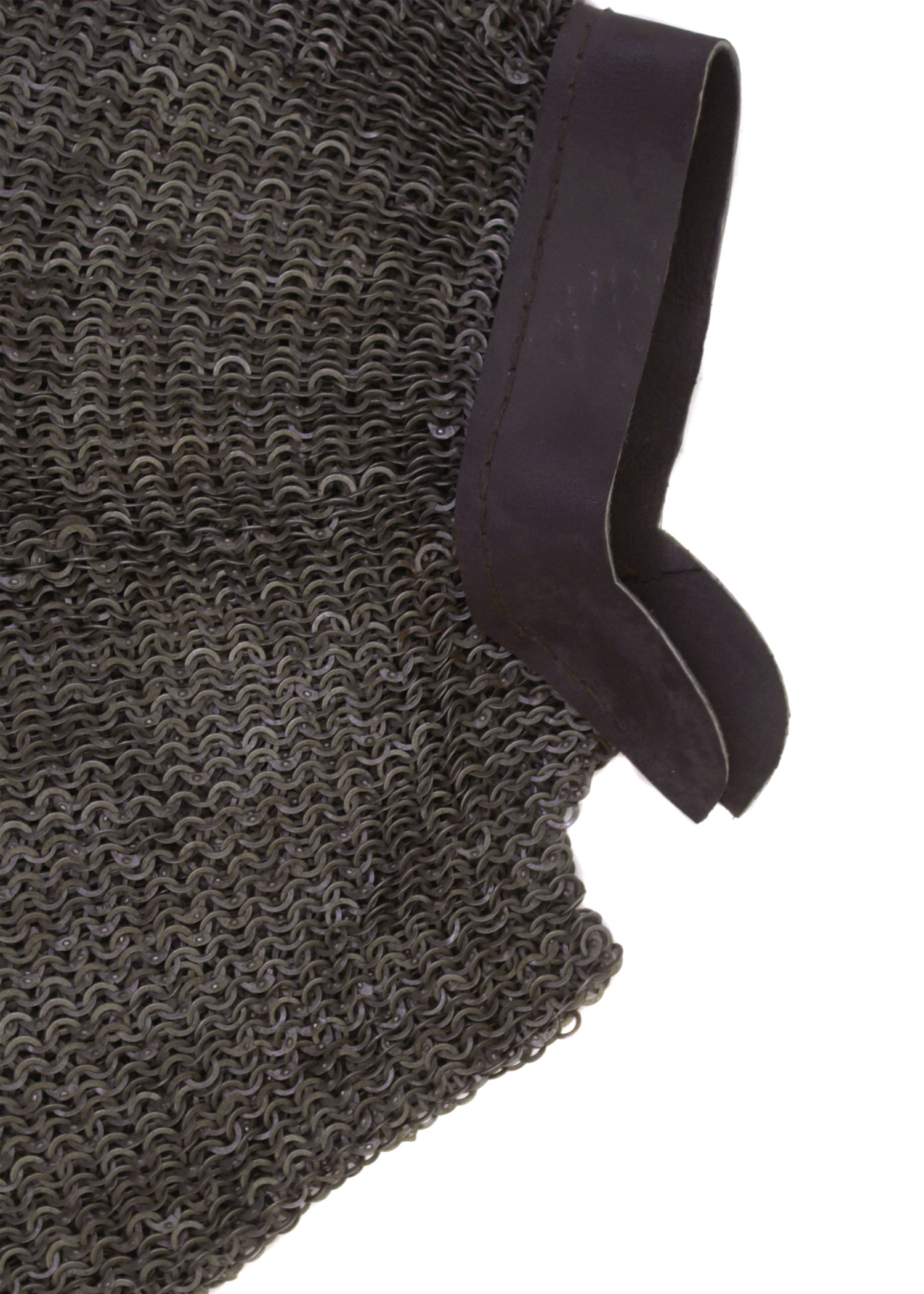 FRW Chainmail Aventail w/ leather, flat ring wegde riveted, 8 mm