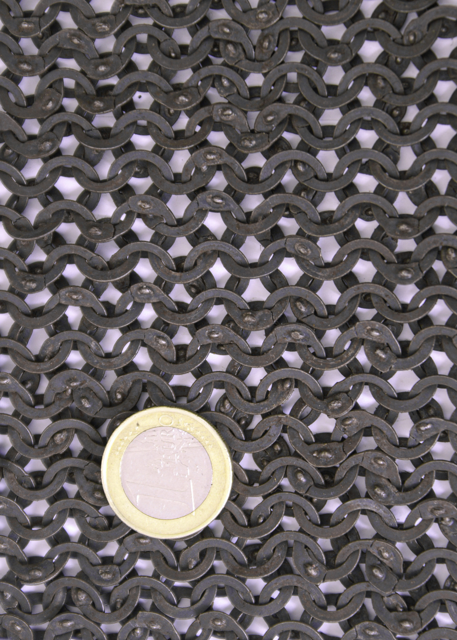 FRW Chainmail Aventail w/ leather, flat ring wegde riveted, 8 mm