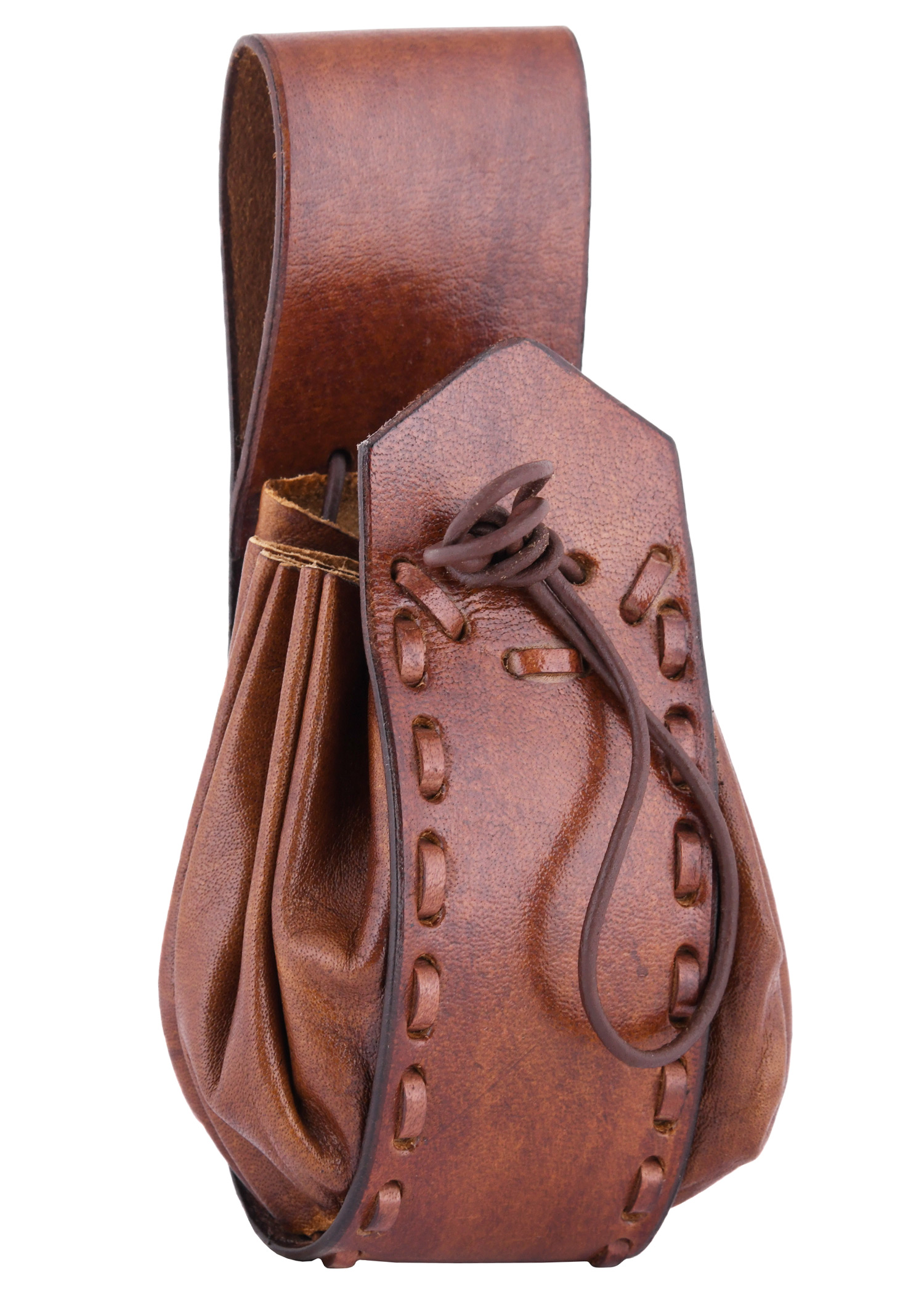 Medieval Leather Pouch with Beltloop, brown