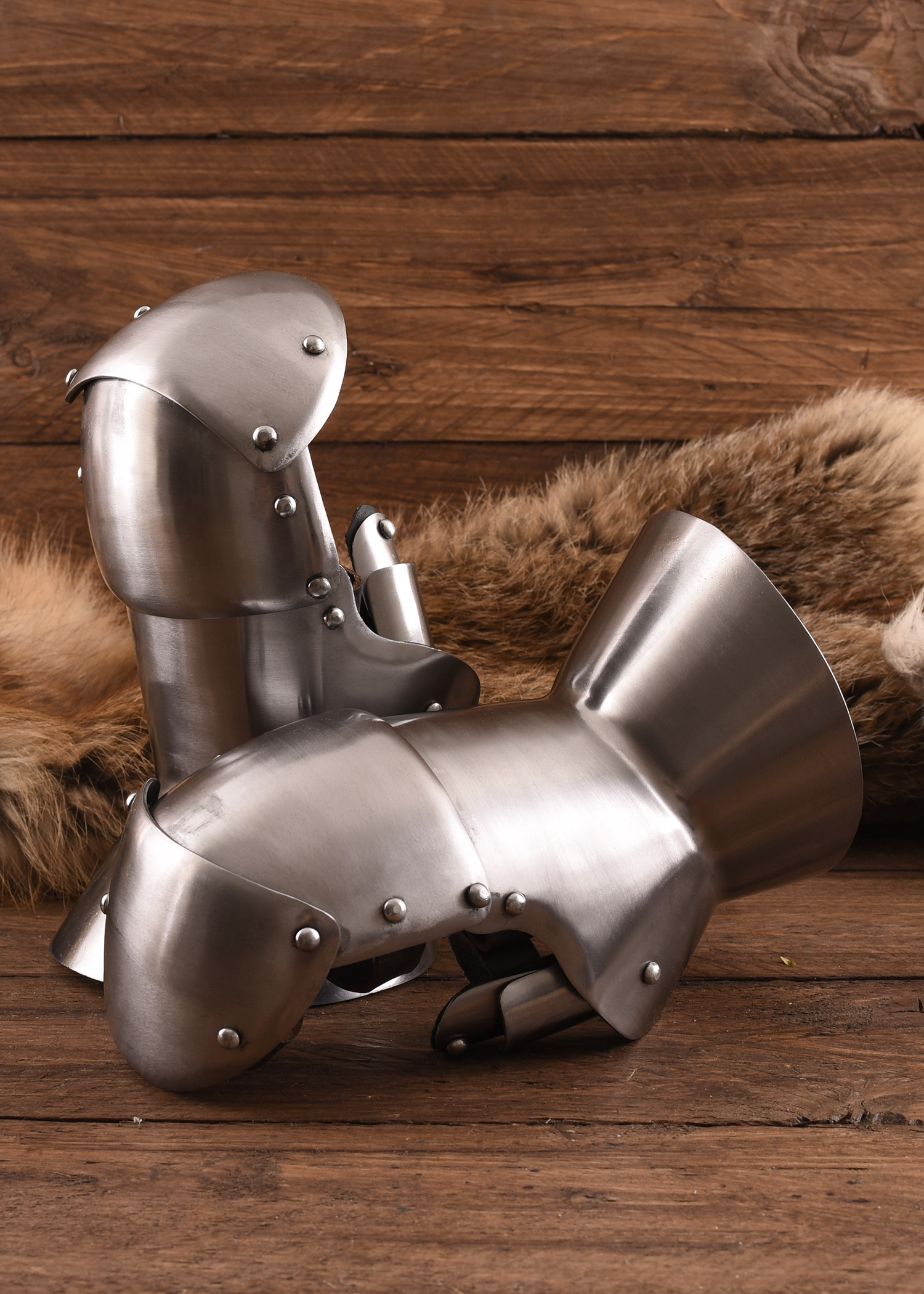 Milanese Mitten Gauntlets, 2 mm Steel, Pair