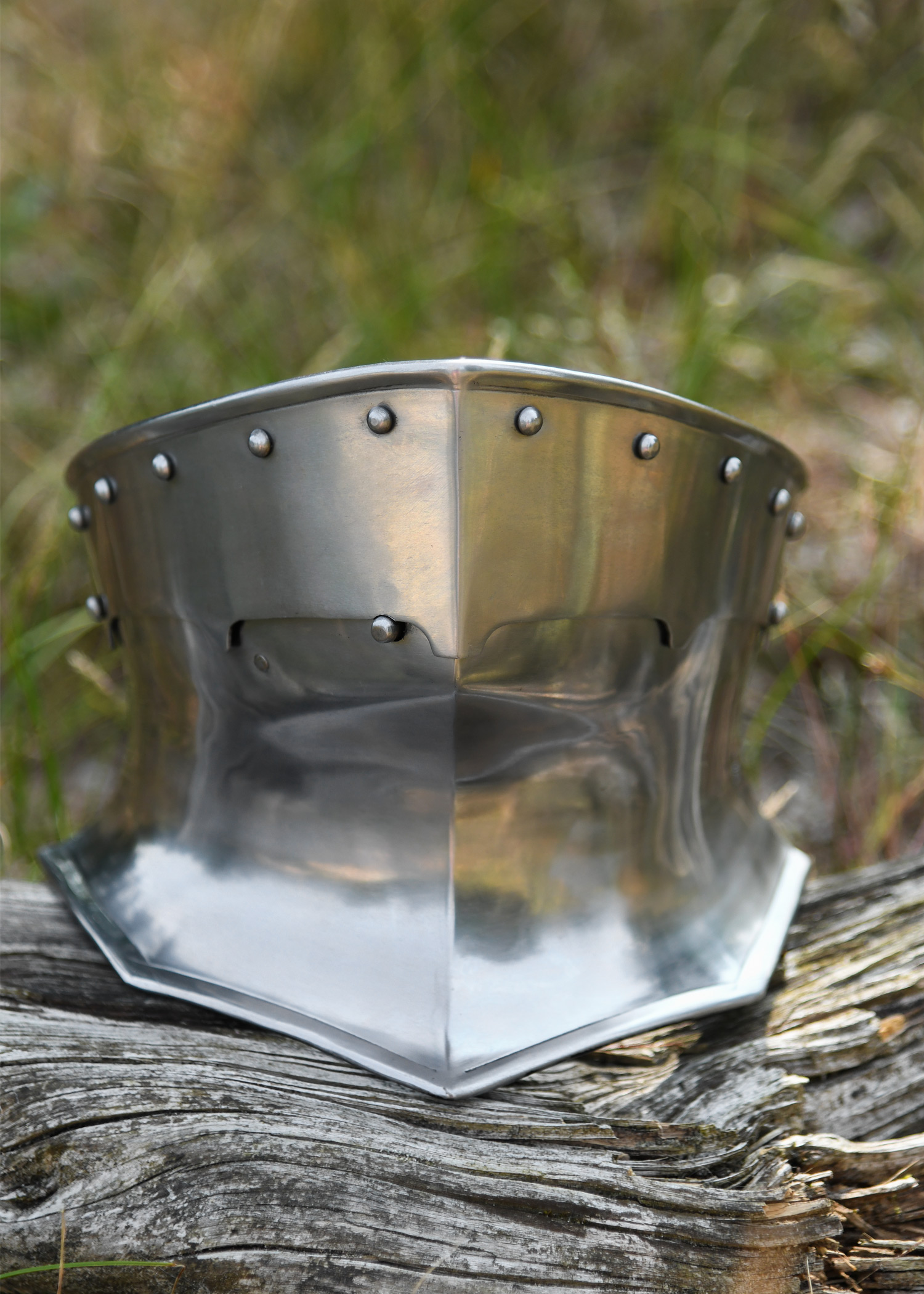 Bevor, 1,6 mm steel, with leather strap